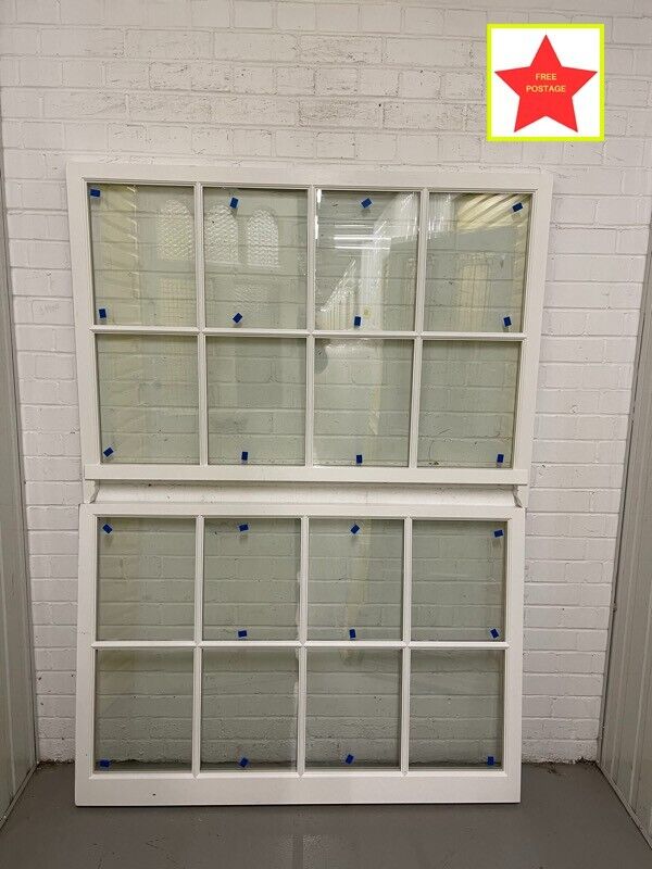 Pair Of Modern Georgian Bespoke Wooden 8 Panel Window 935 x 1308 885mm x 1308mm