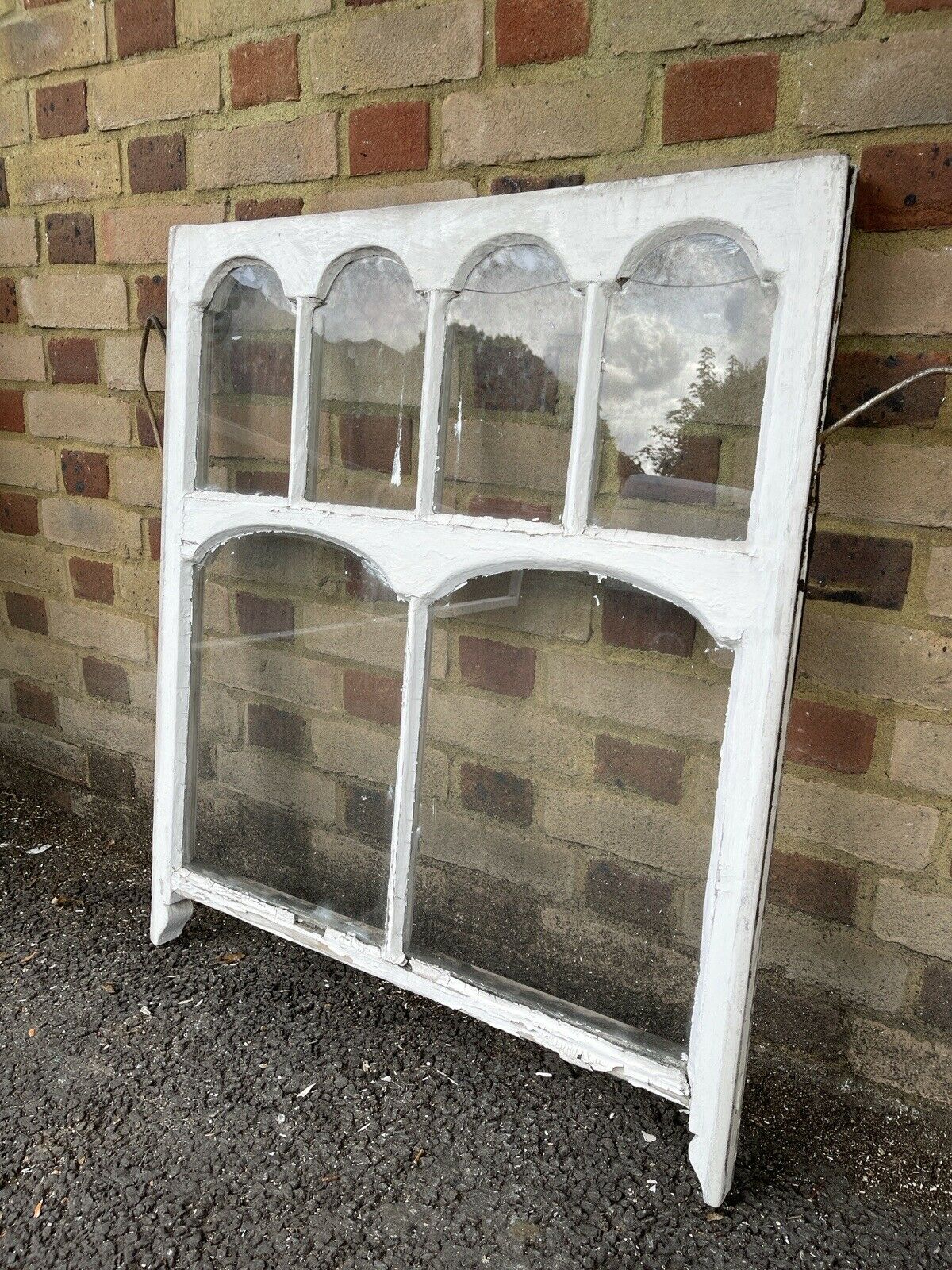 Reclaimed Old Edwardian Arch Sash Wooden Window 890 x 760mm