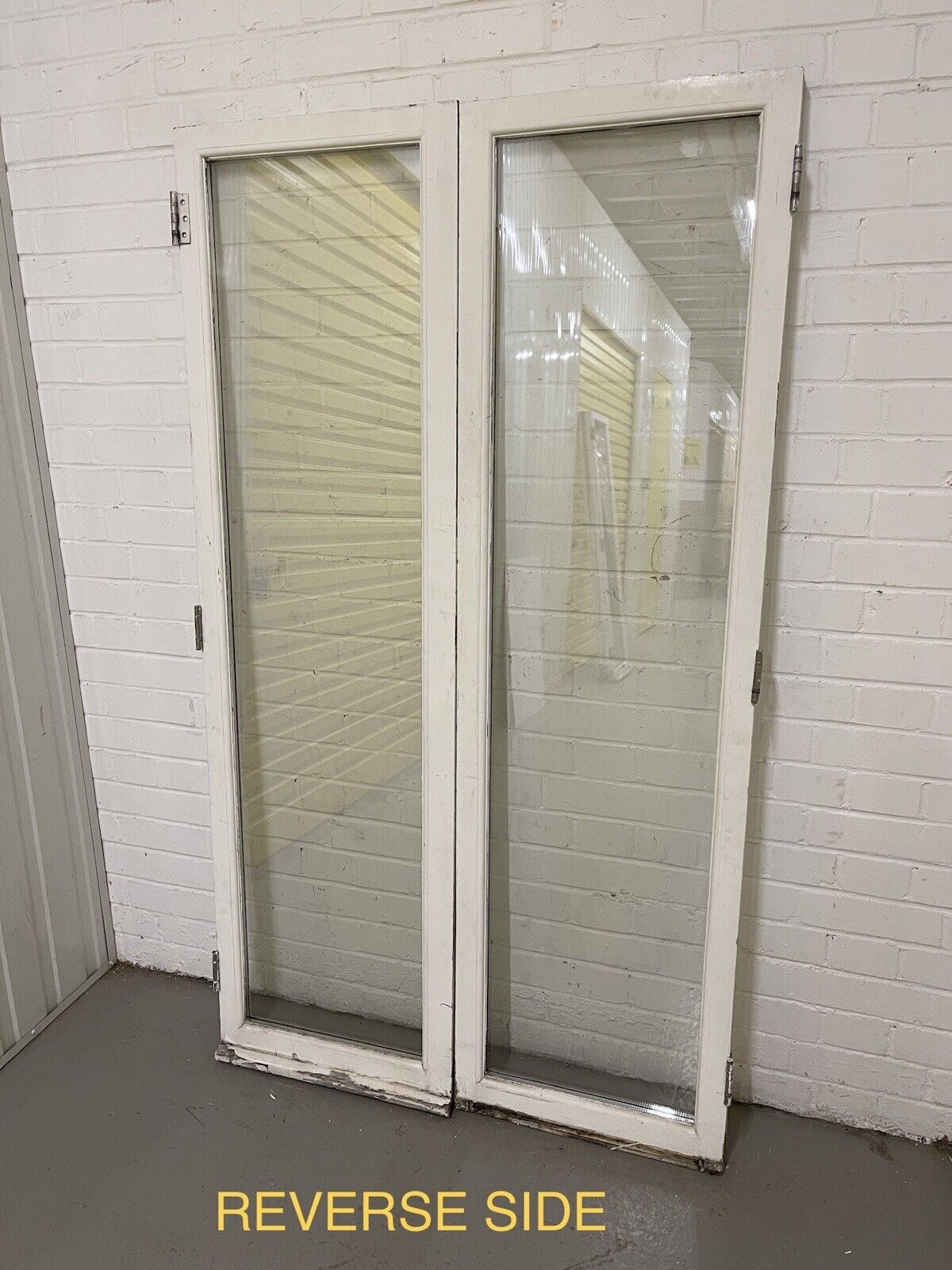 Reclaimed Old French Double Glazed Glass Wooden Double Doors 1700 x 982mm