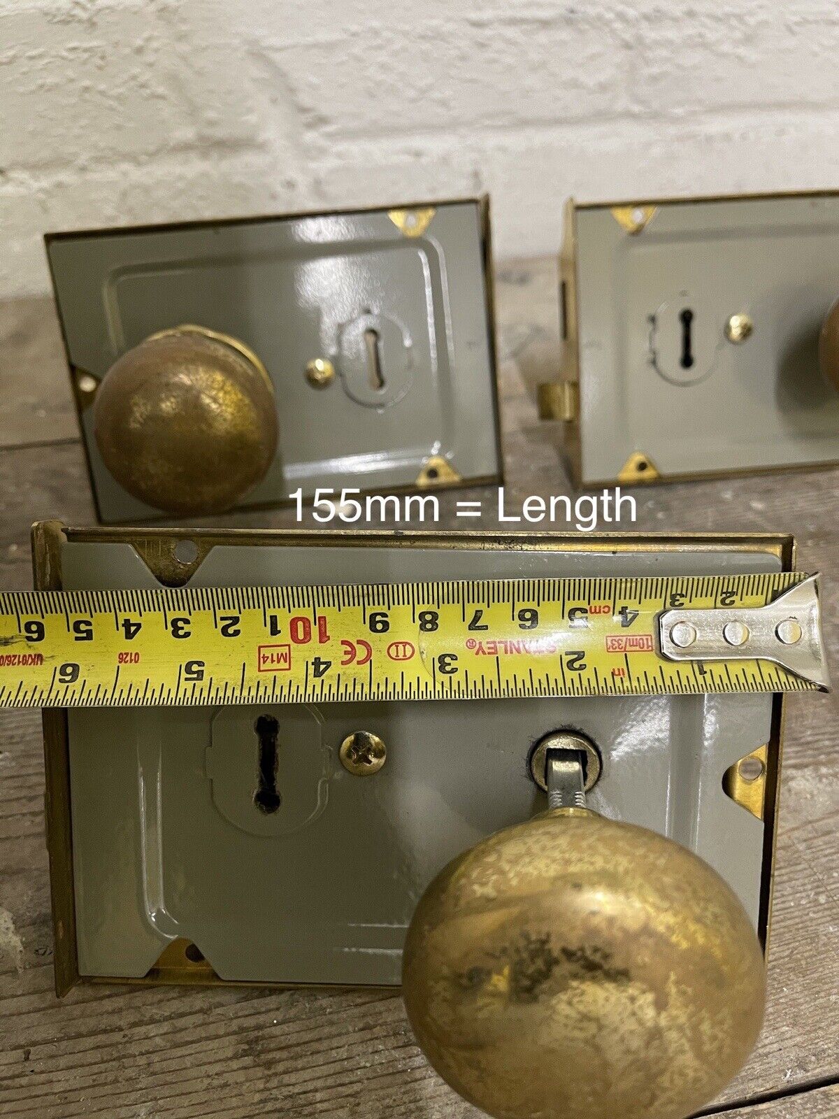 Job Lot Of 4 Reclaimed Antique Door Rim Locks With Door Handles NO KEYS