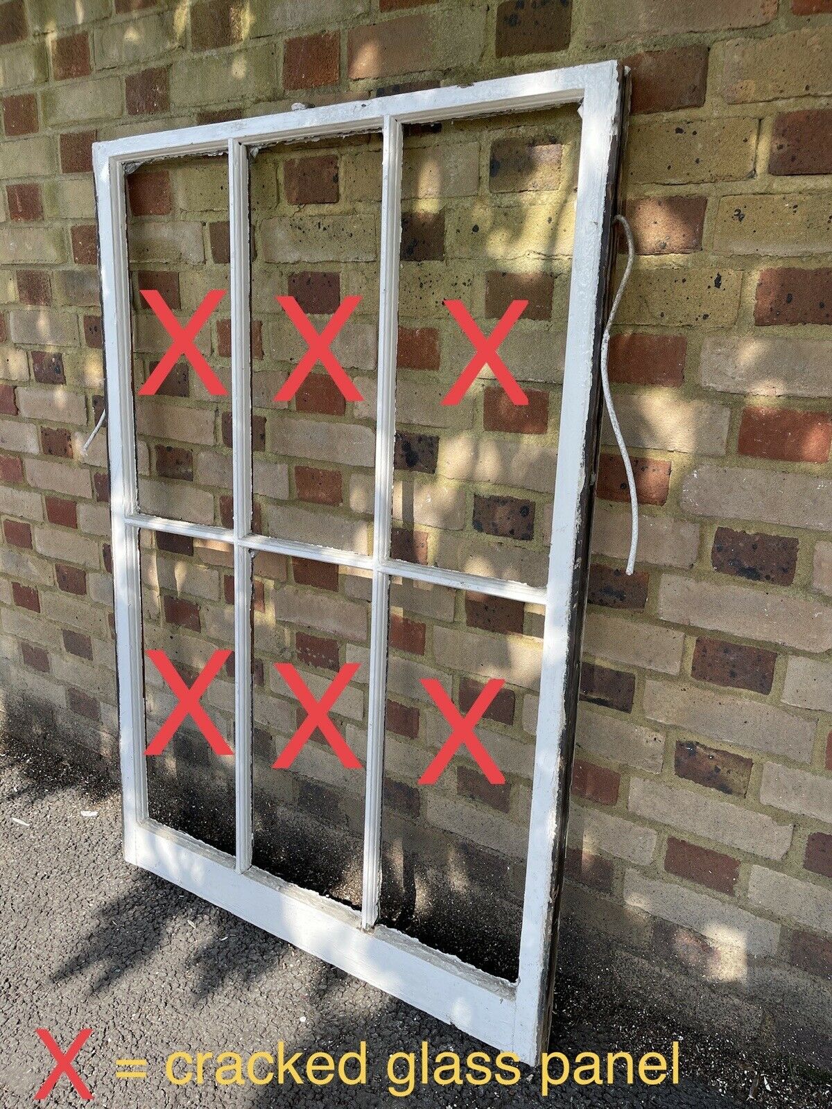 Large Reclaimed Old Georgian 6 Panel Wooden Sash Window 1335 x 913mm