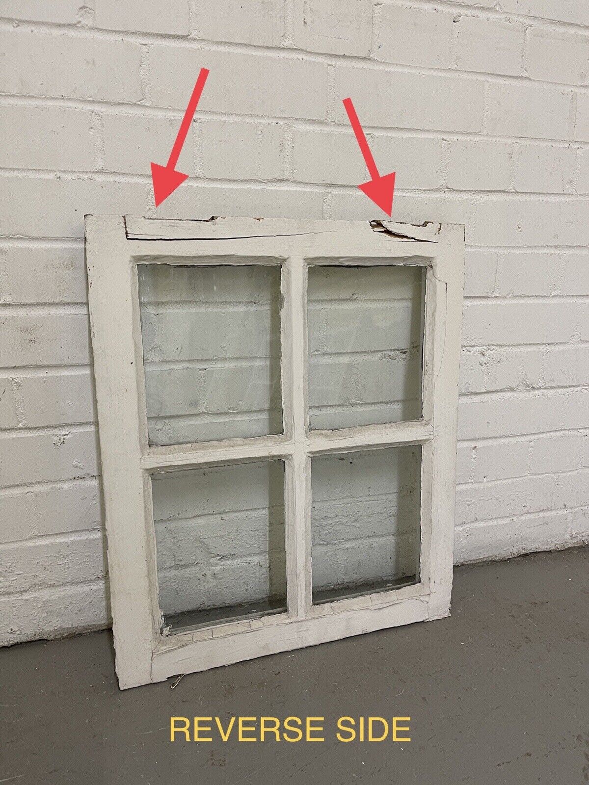 Reclaimed Old Georgian 4 Panel Wooden Window 495 x 585mm