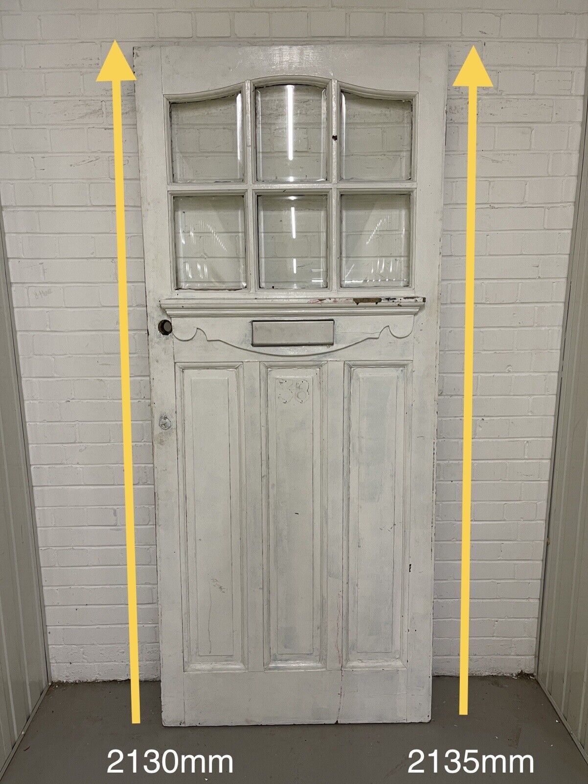 Reclaimed Edwardian Wooden Panel External Front Door 2130 or 2135 x 910mm