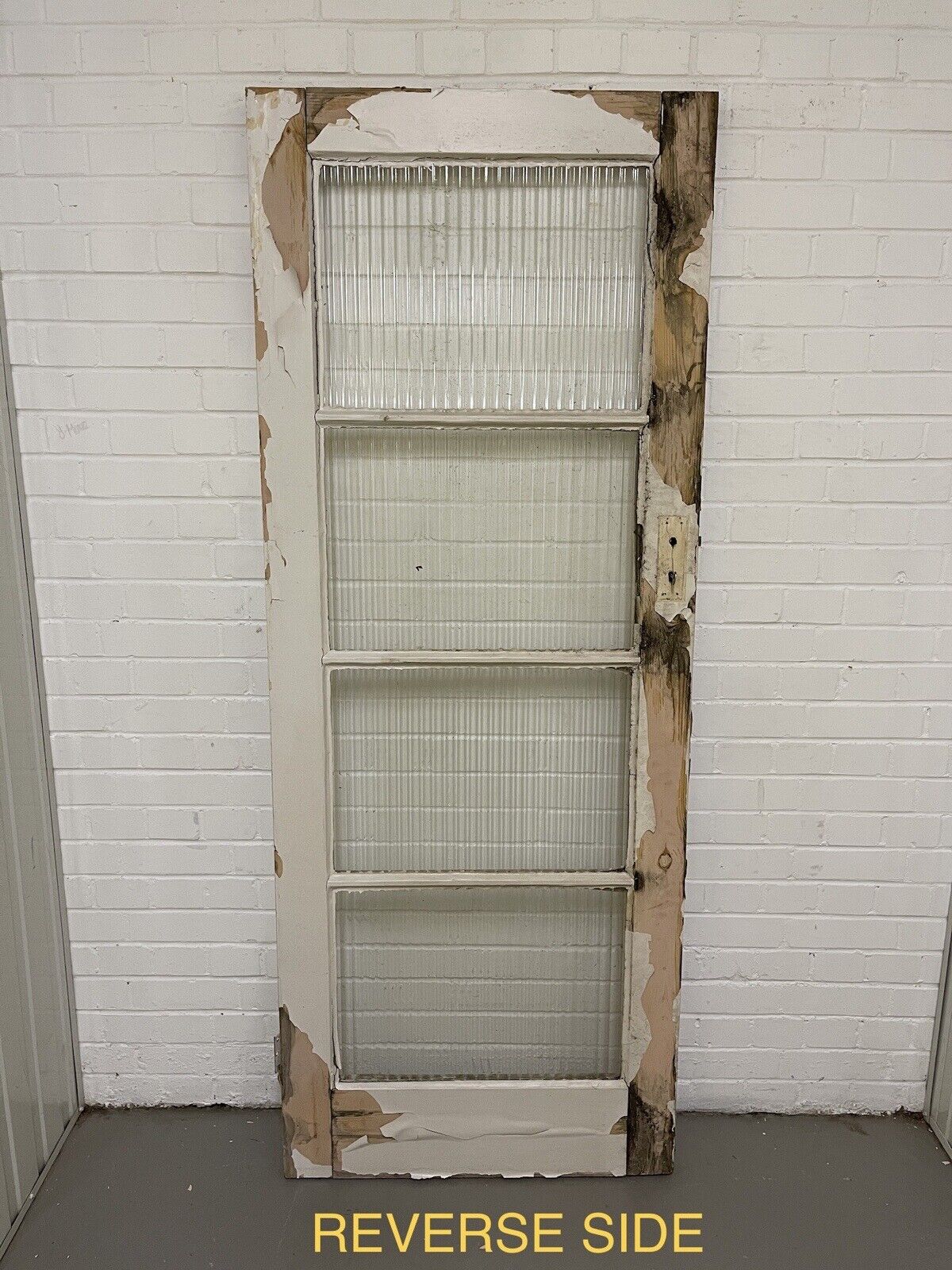 Reclaimed Reeded Glass Internal Or External Door 1965 x 770mm