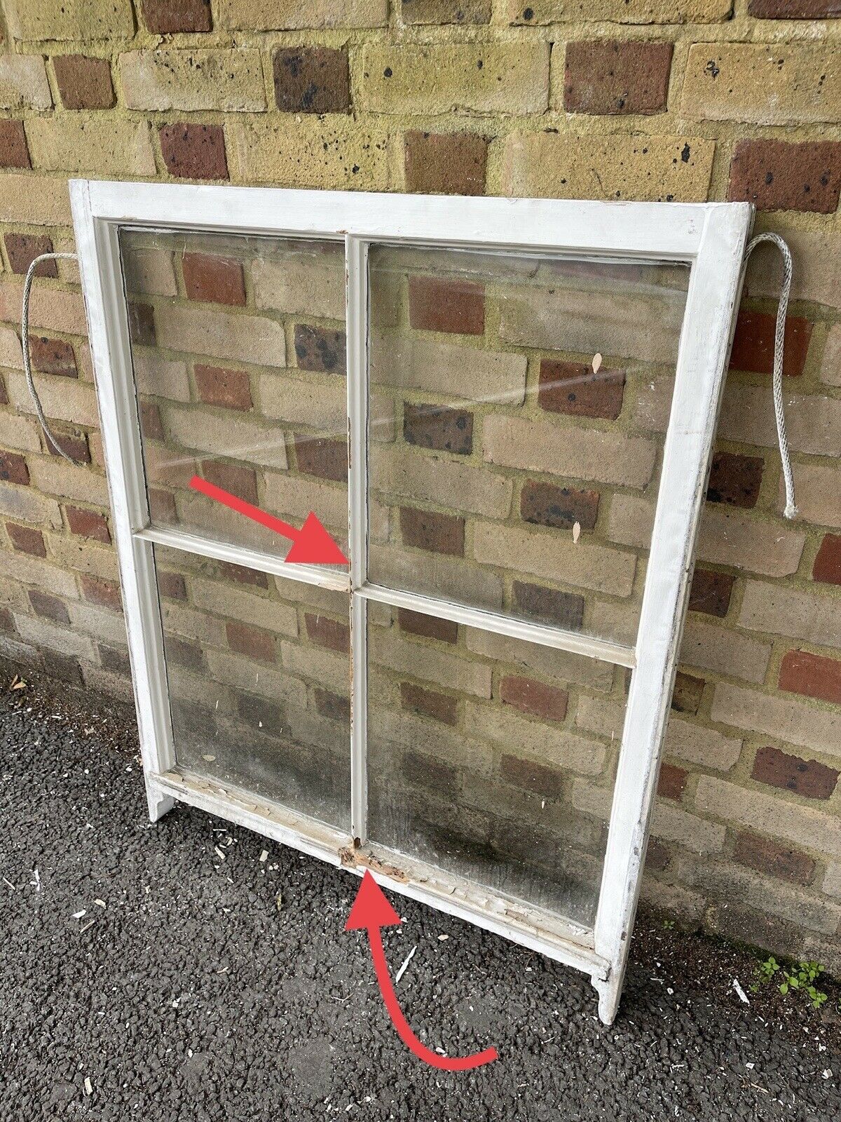 Reclaimed Old Georgian 4 Panel Wooden Window 1070 x 865 mm