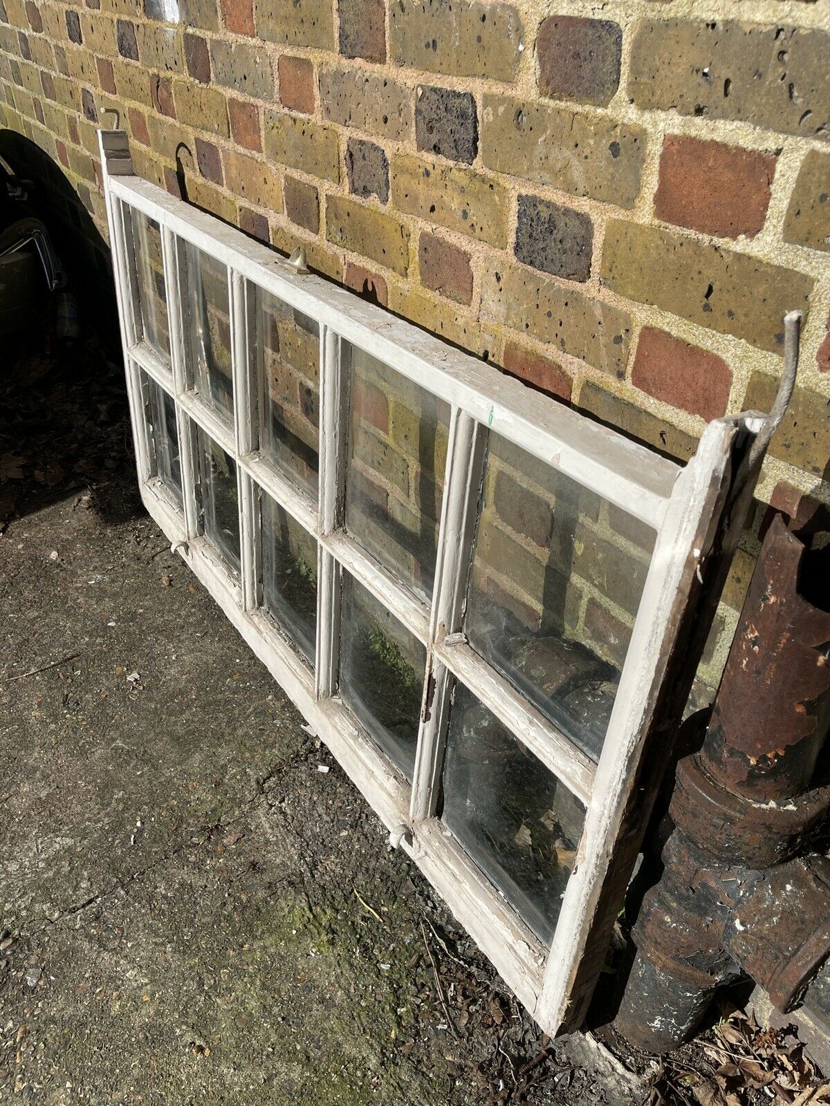 Large Reclaimed Old Georgian 10 Panel Wooden Sash Window