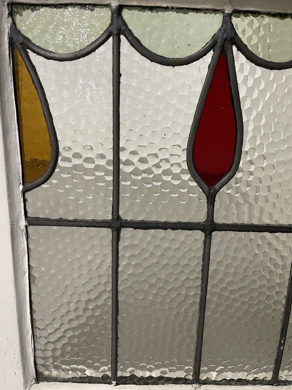 Reclaimed Leaded Light Stained Glass Window Panel 470 x 505mm
