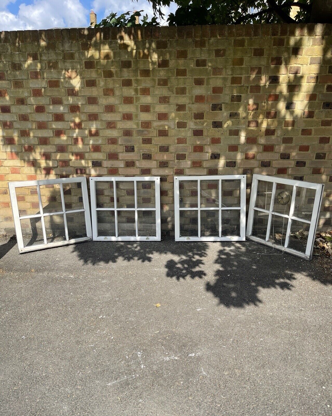 Two Pairs of Modern Georgian 6 Panel Wooden Top and Bottom Windows