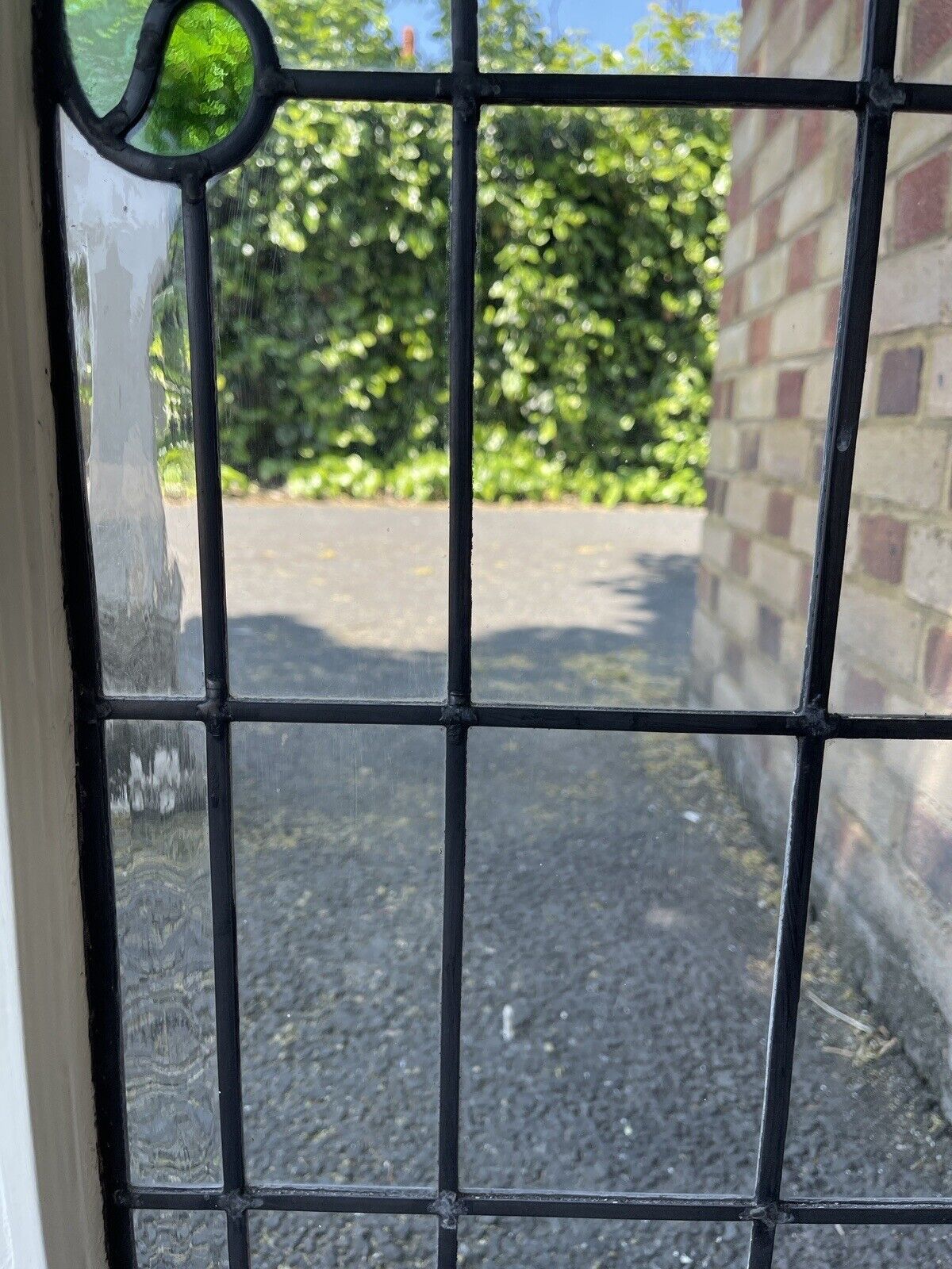 Reclaimed Leaded Light Stained Glass Art Nouveau Window Panel 835 x 530mm