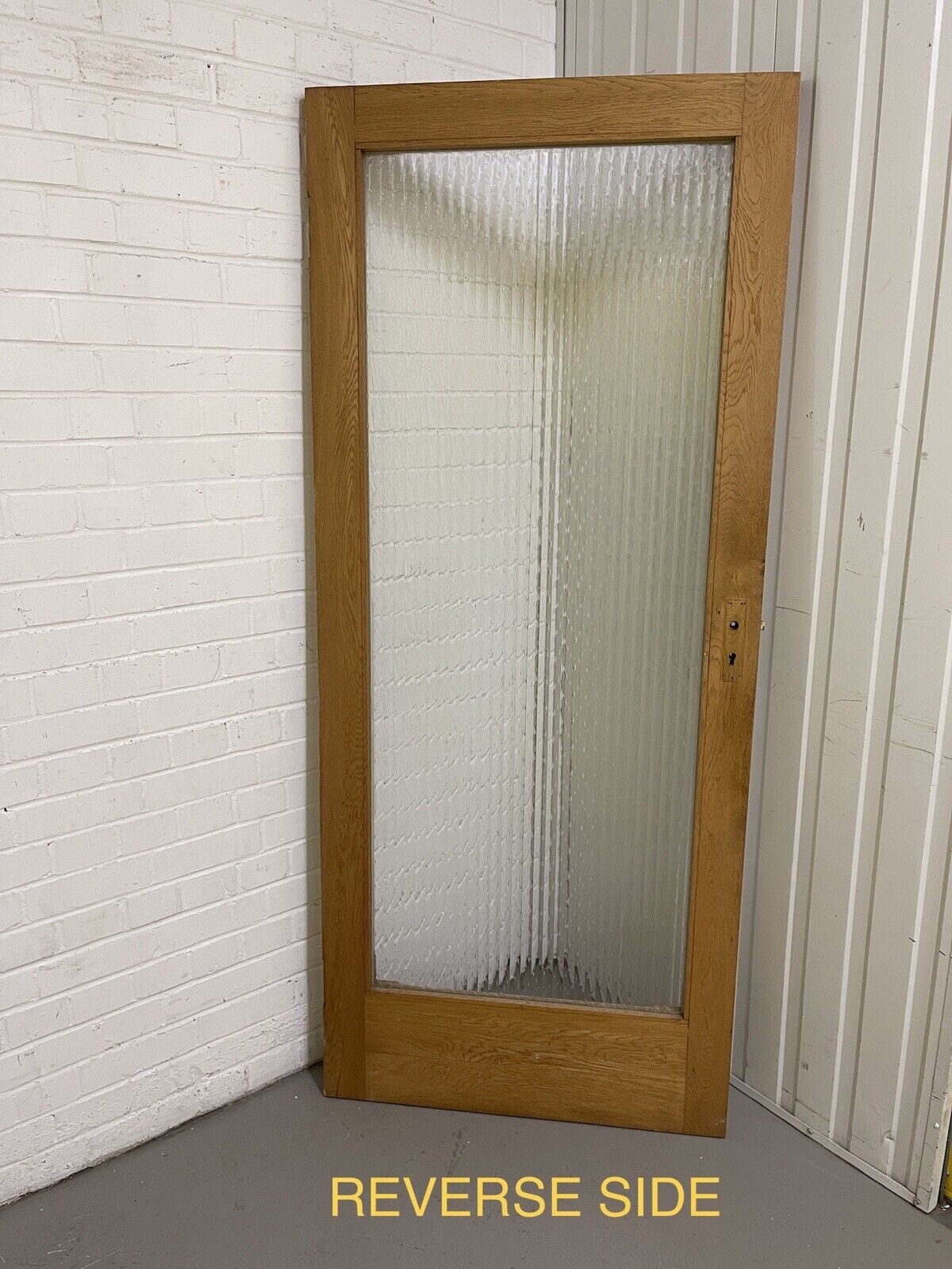 Reclaimed  Reeded Glass Internal Arts and Craft Door 1960 or 1970 x 835mm