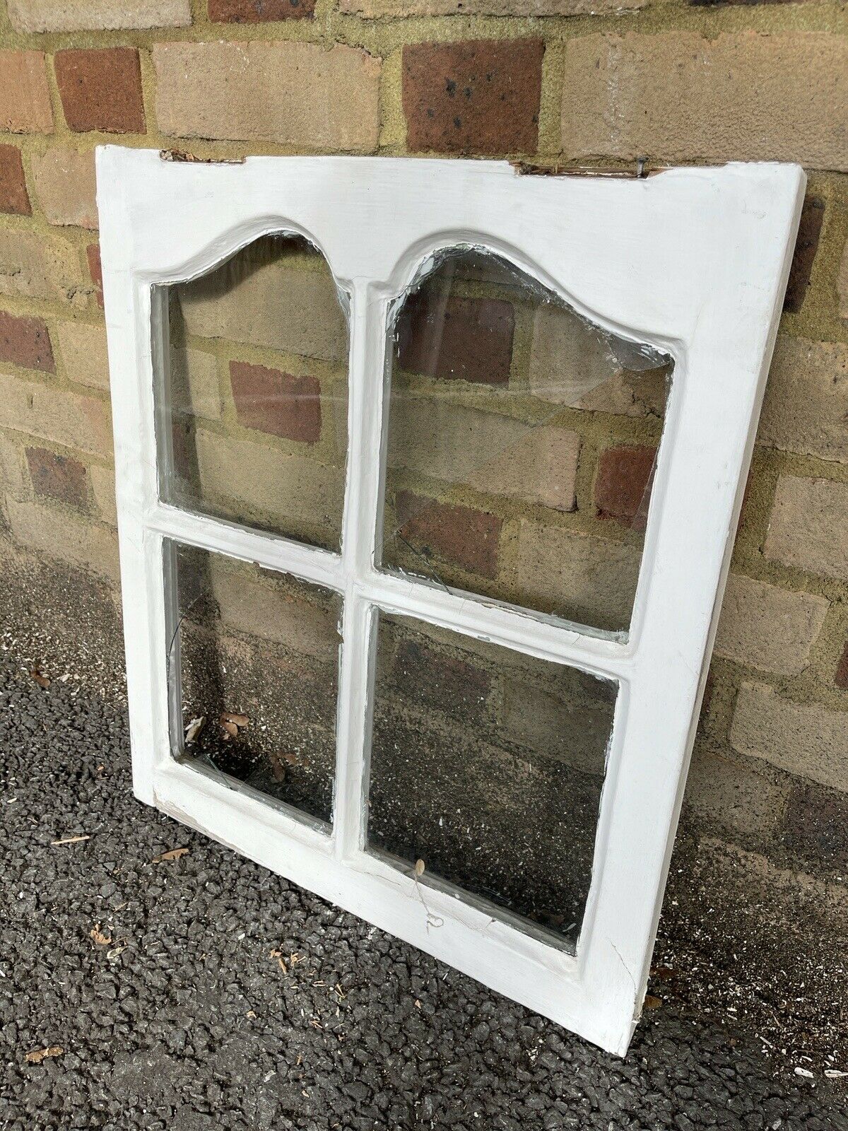 Reclaimed Old Edwardian Arch Sash Wooden Window 603 x 525mm