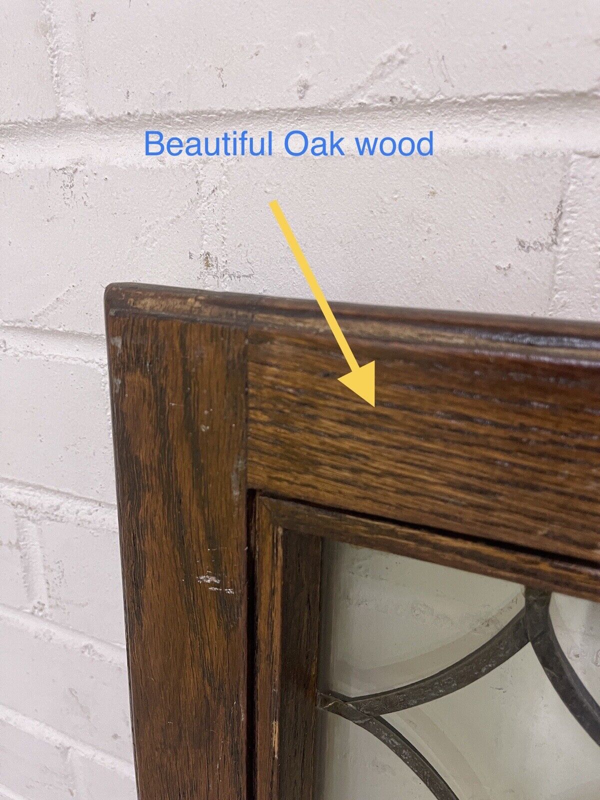 Job Lot Of Three Double Glazed Leaded Trim Oak Wooden Windows Various Sizes