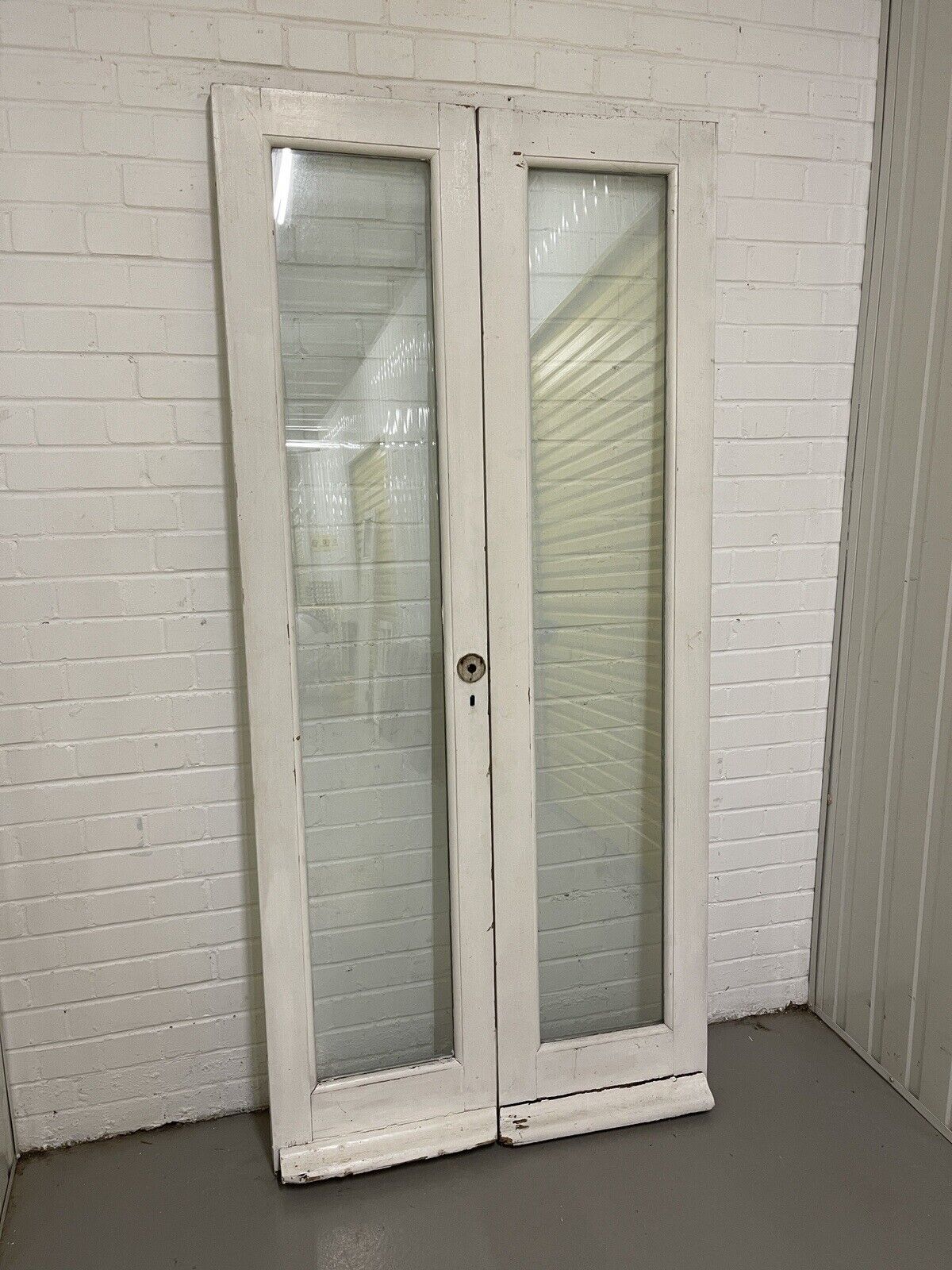 Reclaimed Old French Double Glazed Wooden Double Doors 1960 x 920mm