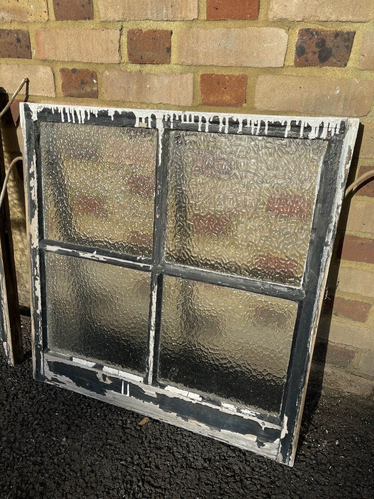 Pair Of Reclaimed Old Georgian Wooden Panel Top Bottom Sash Windows