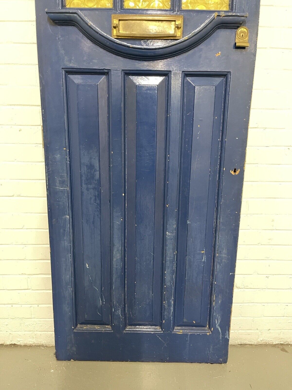 Reclaimed Old Edwardian Victorian Wooden Panel Front Door 1975mm x 808mm