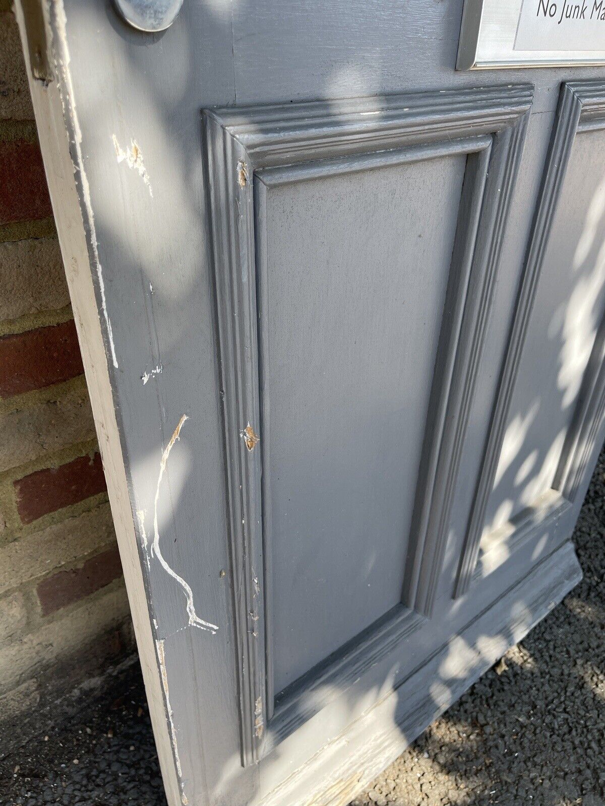 Reclaimed Victorian Wooden Panel External Front Door 2002 or 2030mm x 805mm
