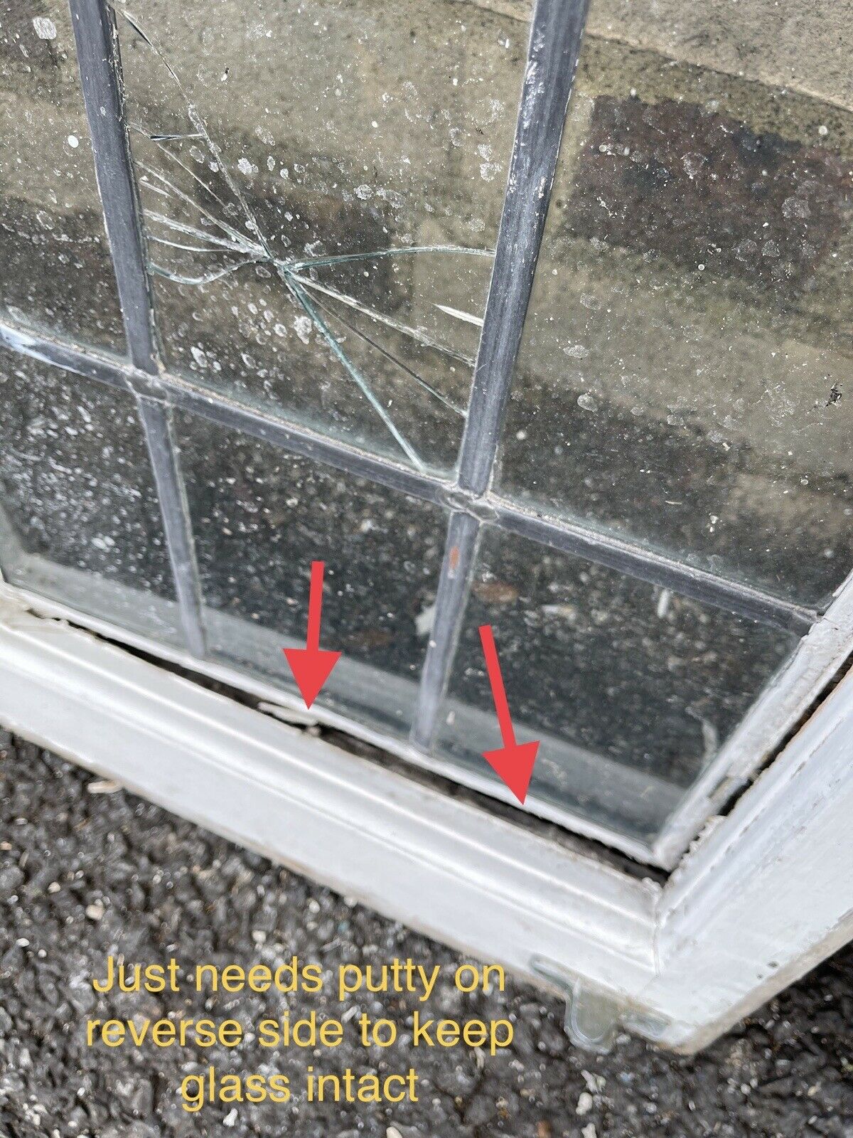 Job Lot Of 4 Reclaimed Leaded Light Panel Wooden Window