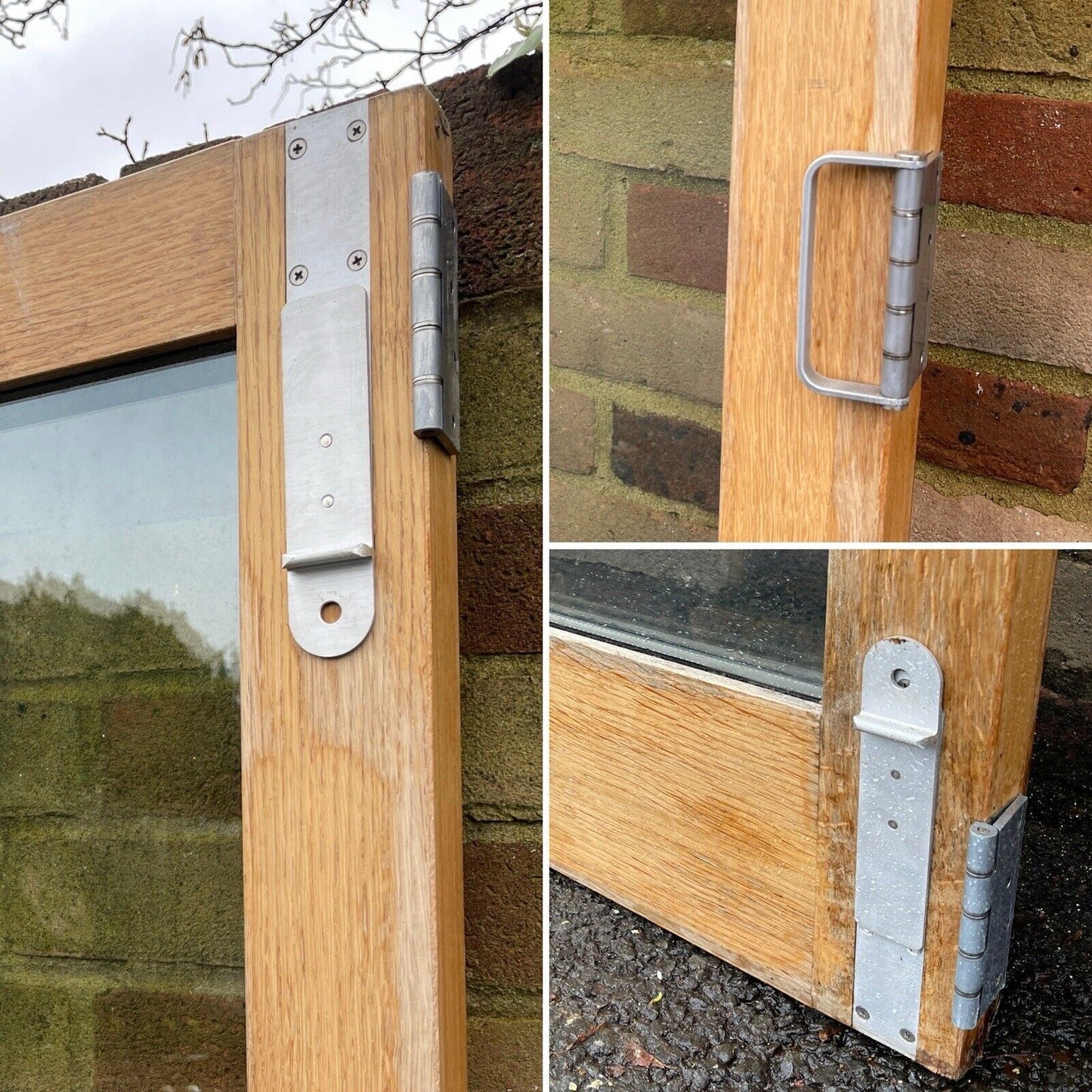 Solid Oak Double Glazed Bifold Sliding External Doors NO FRAME 1970 x 1710mm