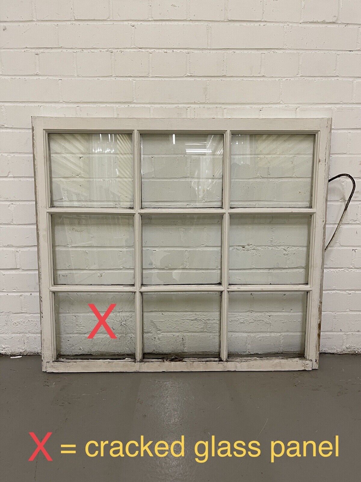 Reclaimed Old Georgian 9 Panel Wooden Window 910 x 807mm