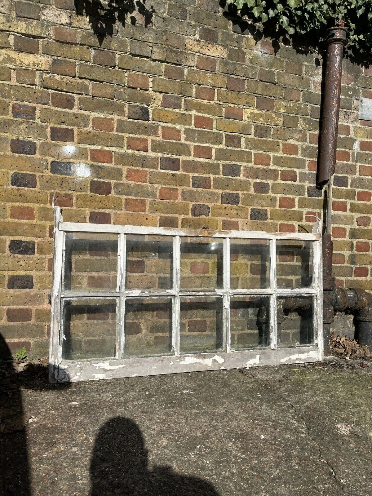 Large Reclaimed Old Georgian 10 Panel Wooden Sash Window
