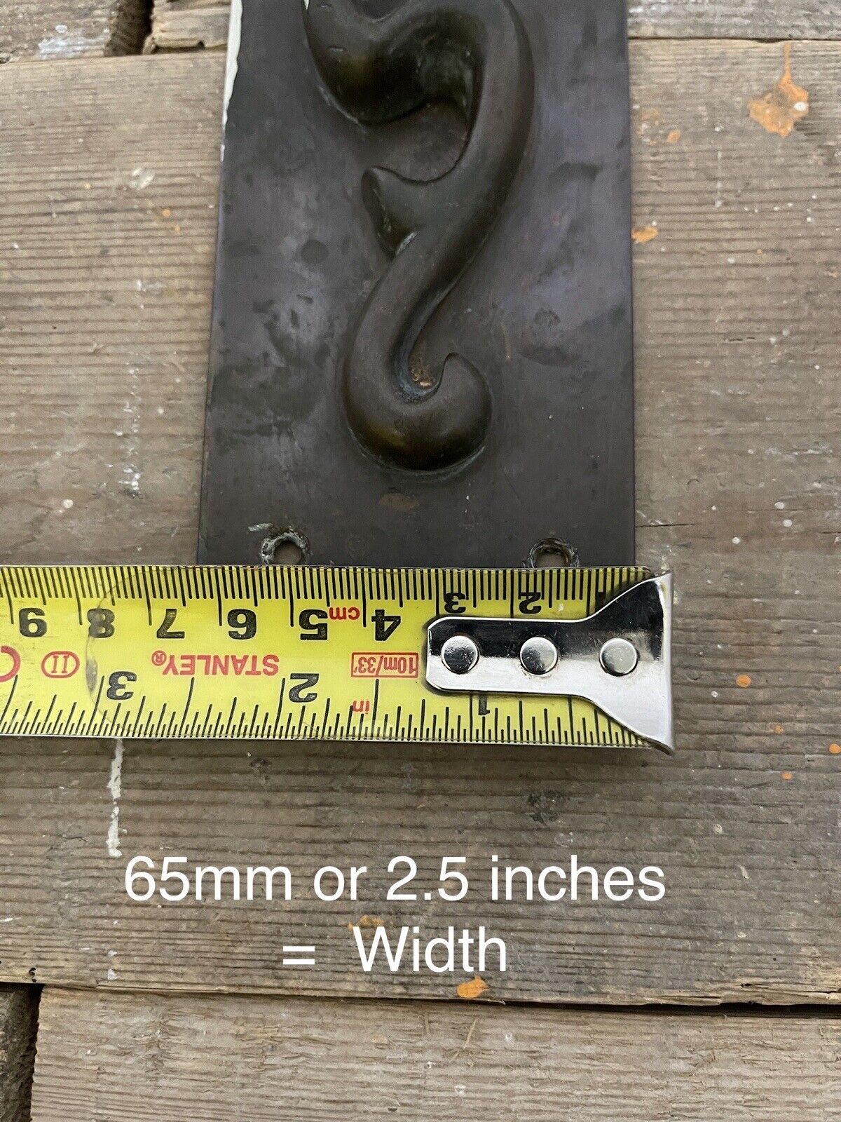 Reclaimed Old Art Nouveau Phosphor Bronze Door Pull Handle 355mm or 14 inches