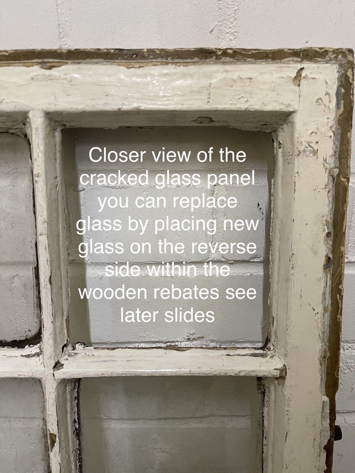 Reclaimed Old Georgian 9 Panel Wooden Window 570 x 630mm