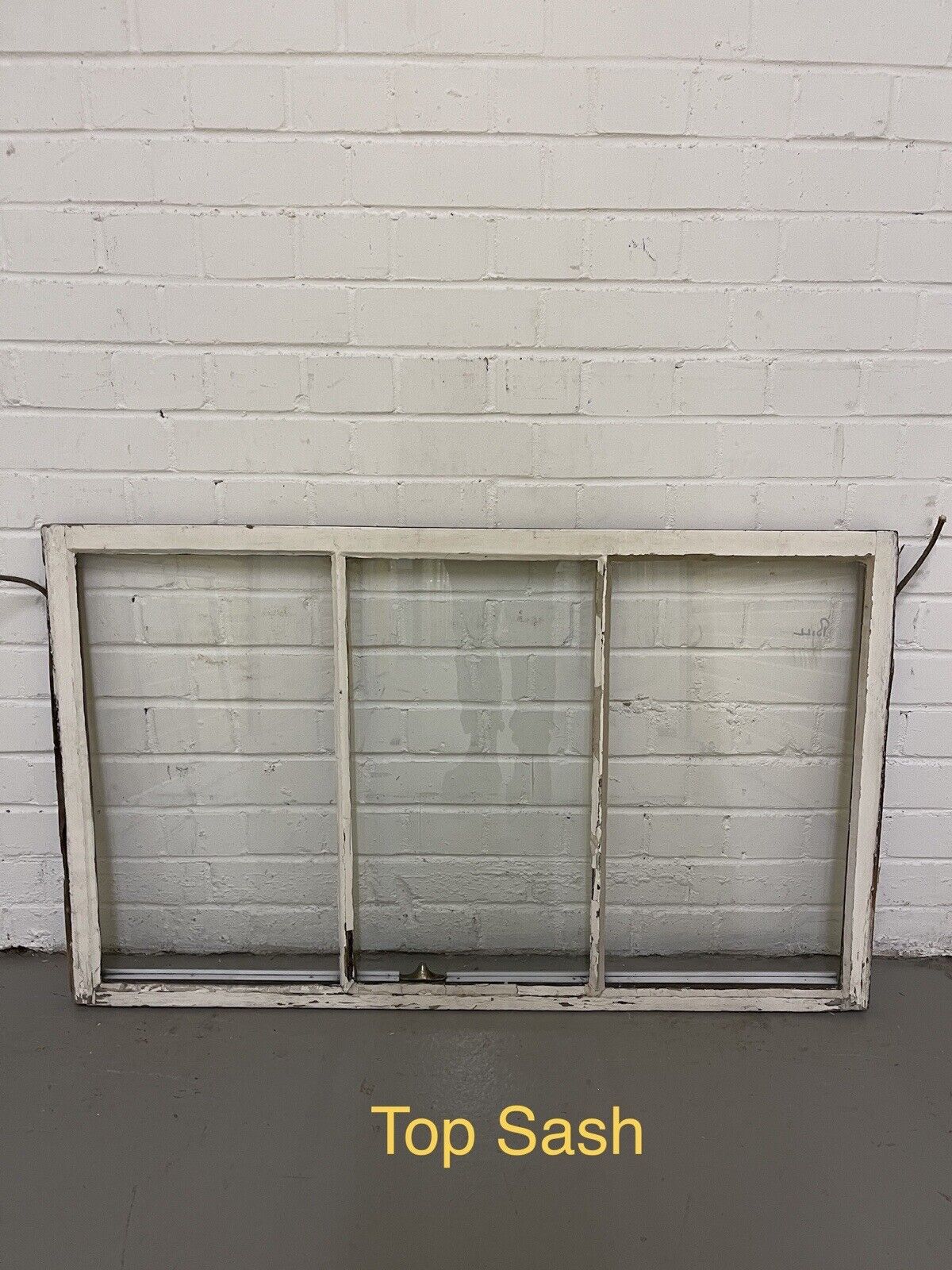 Pair Of Reclaimed Old Victorian Edwardian Three Wooden Panel Sash Windows