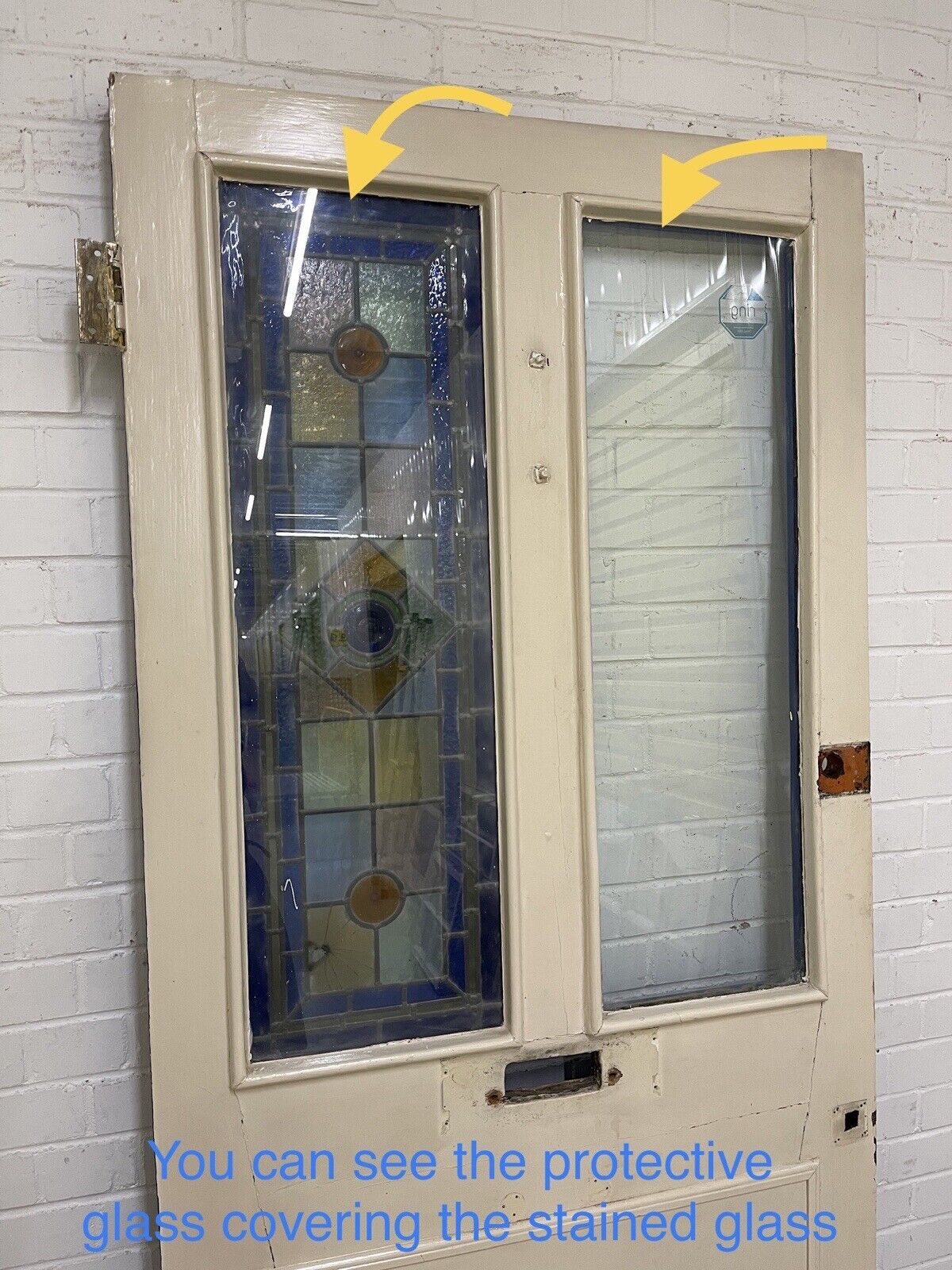 Reclaimed Victorian Stained Glass Wooden Panel External Front Door 2040 x 915mm