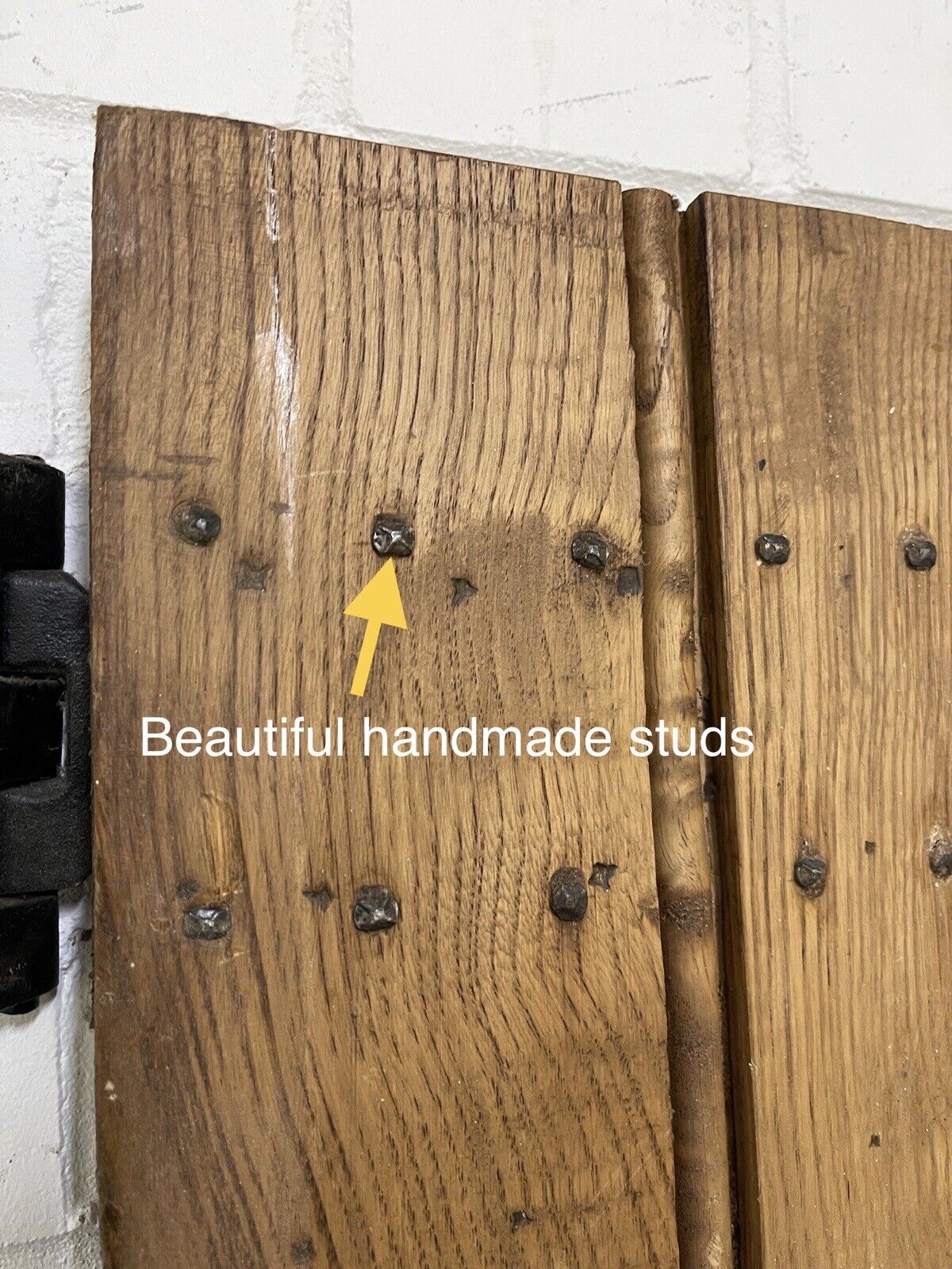 Reclaimed Oak Old Handmade Studded Ledge and Brace door 1830 x 752mm