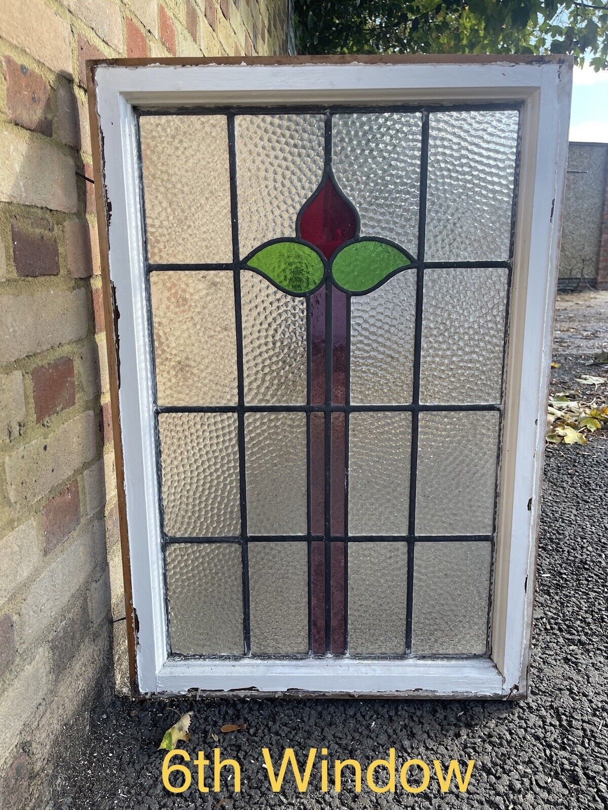 A Set Of Reclaimed Leaded Light Stained Glass Art Nouveau Window Panels