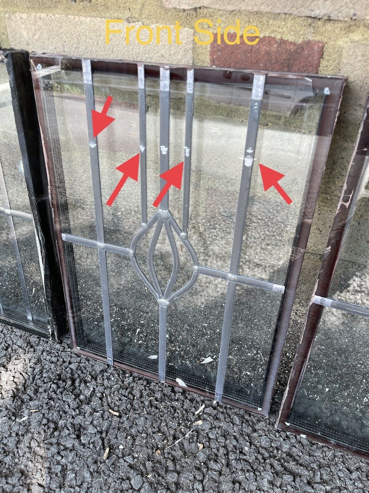 Job Lot Of Five Leaded Light Double Glazed Stained Glass Panes Panels