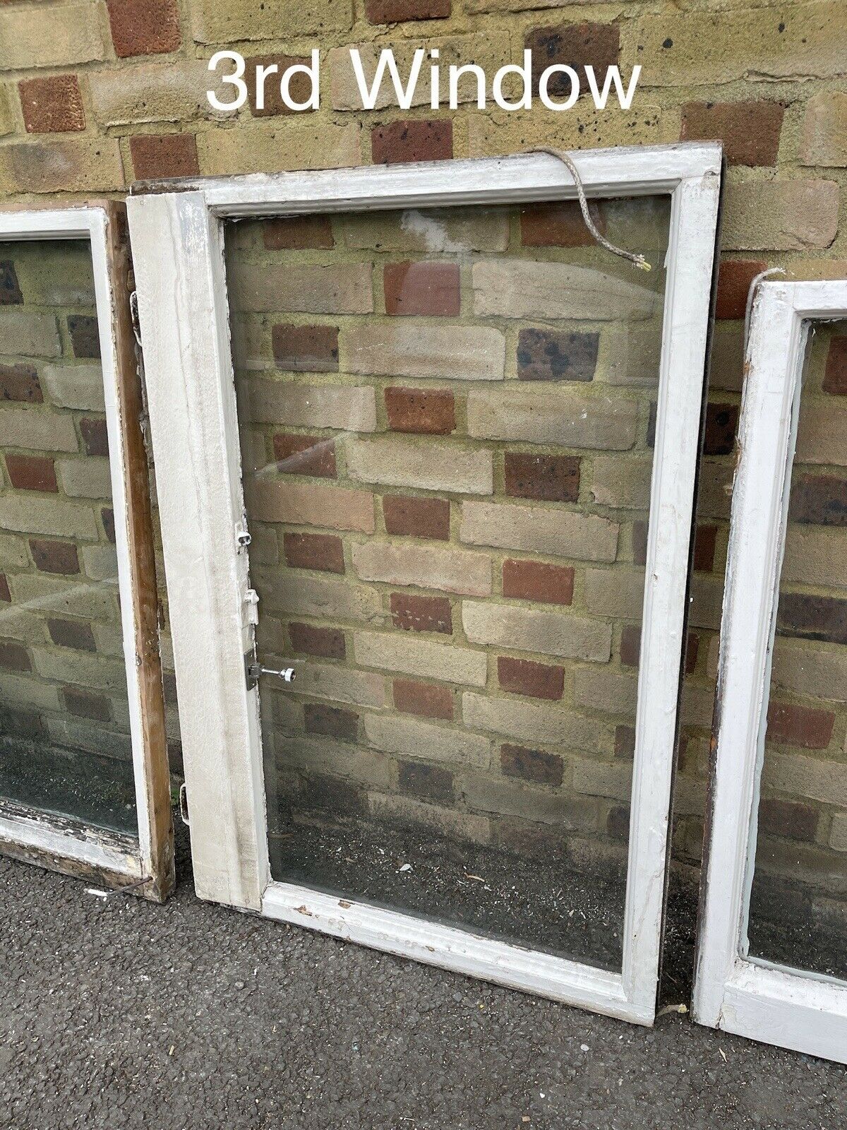 Job Lot Of Reclaimed Old Wooden Panel Sash Windows Cylinder Wavy Glass X 4