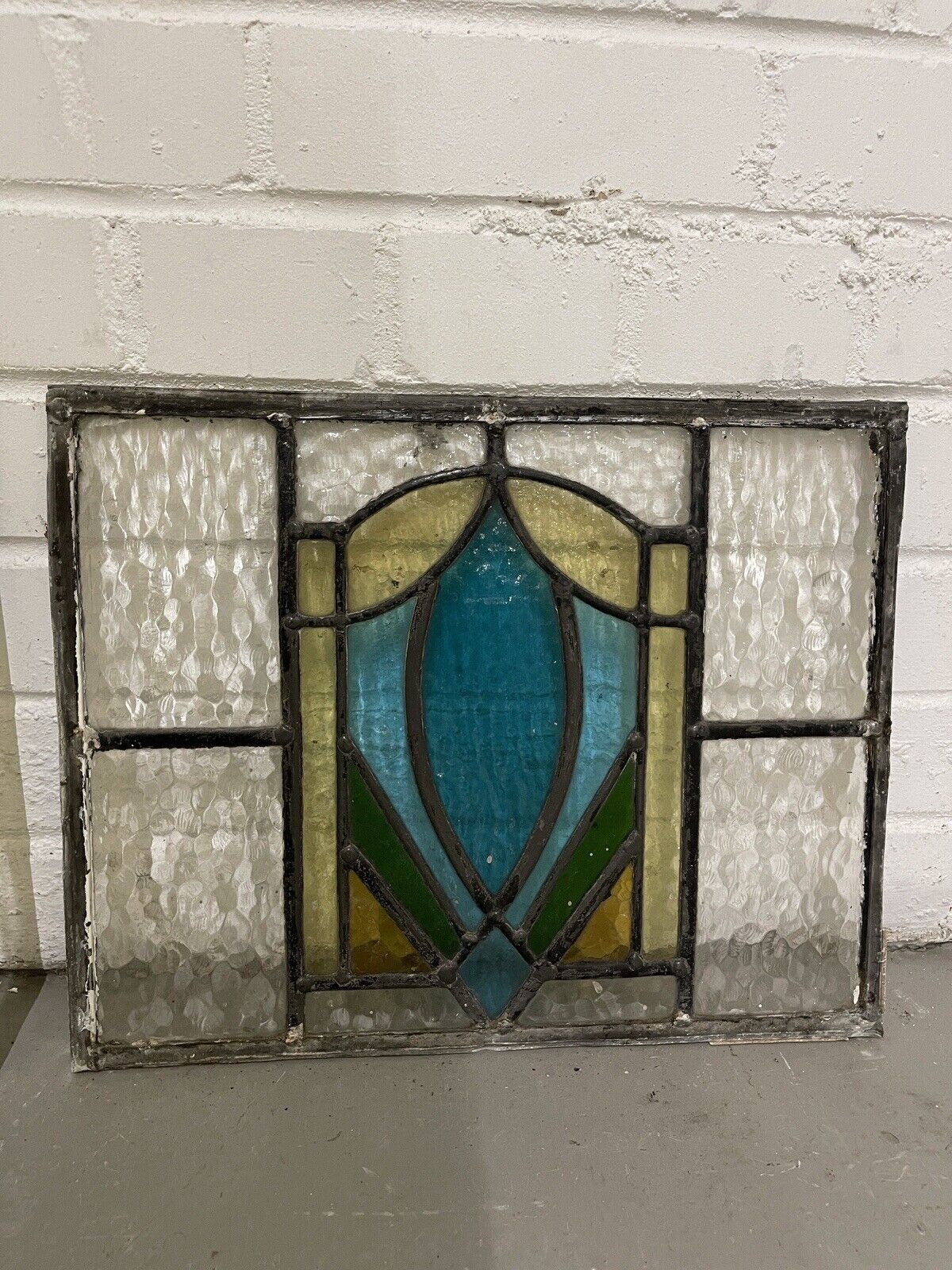 Reclaimed Art Nouveau Leaded Light Stained Glass Surround Panels