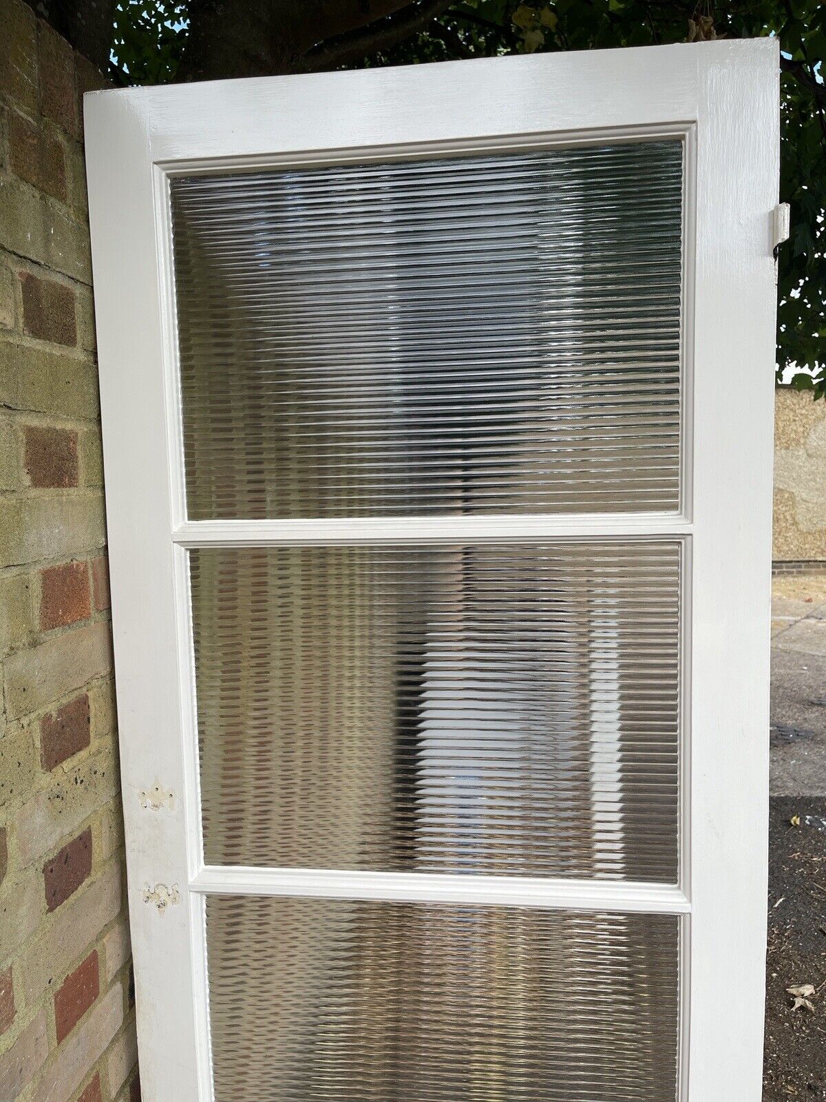 Reclaimed Reeded Glass Internal Or External Door 1965 x 762mm