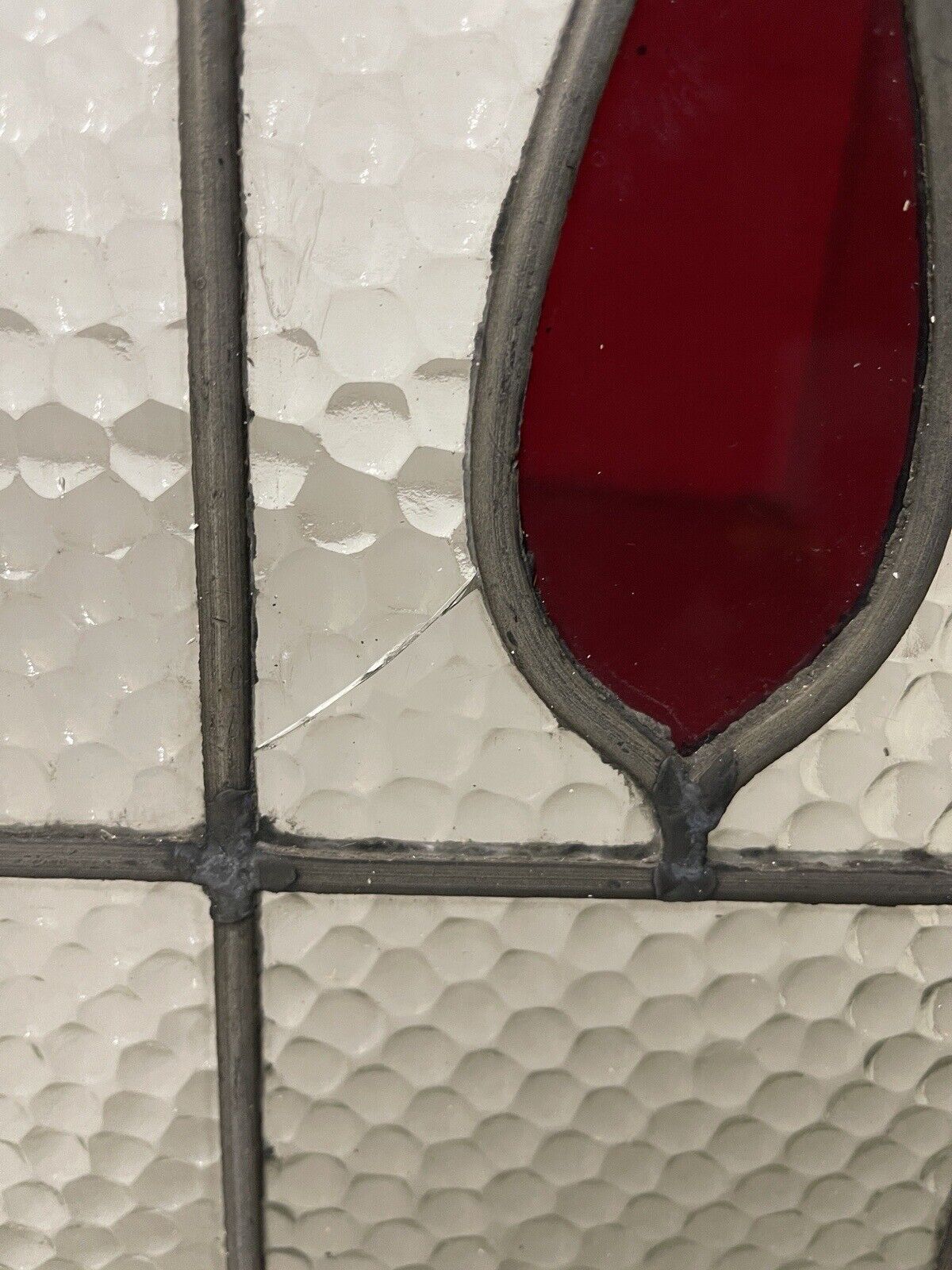 Reclaimed Leaded Light Stained Glass Window Panel 430 x 455mm
