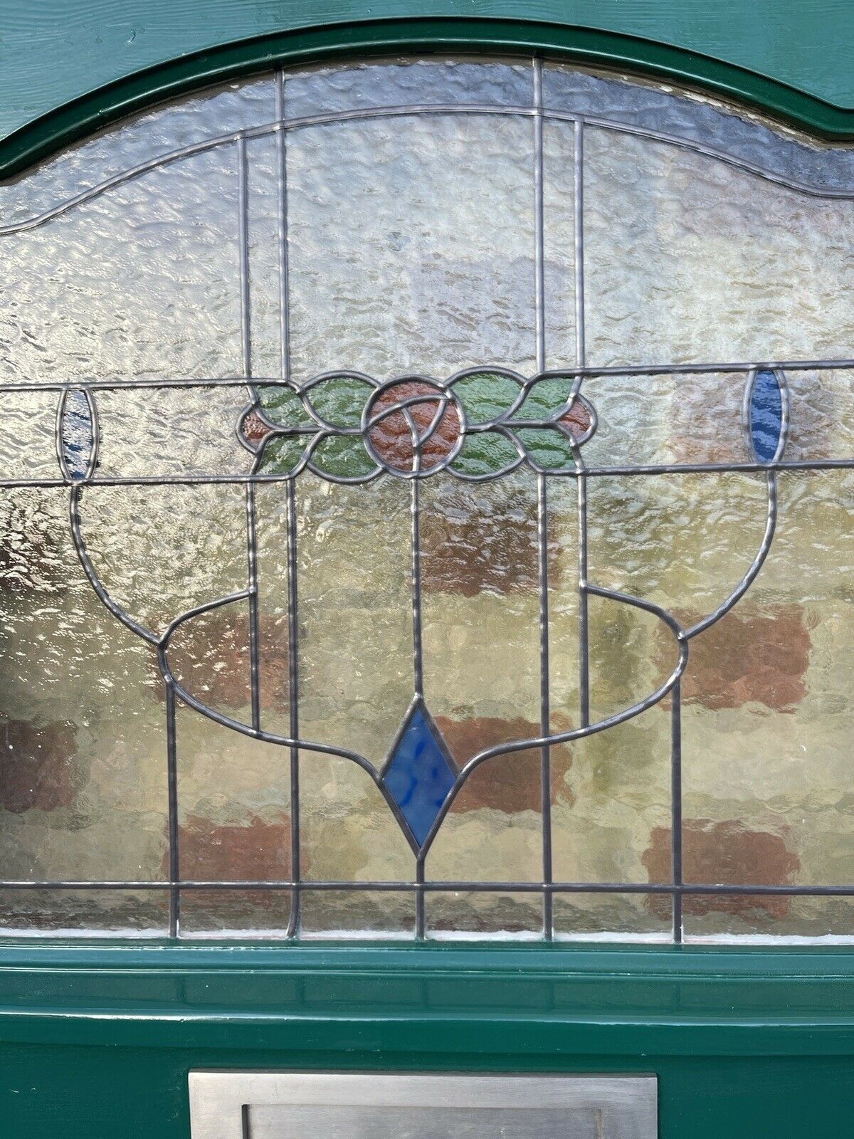 Wooden Panel External Front door With Stained Glass Panel 1963mm x 838mm