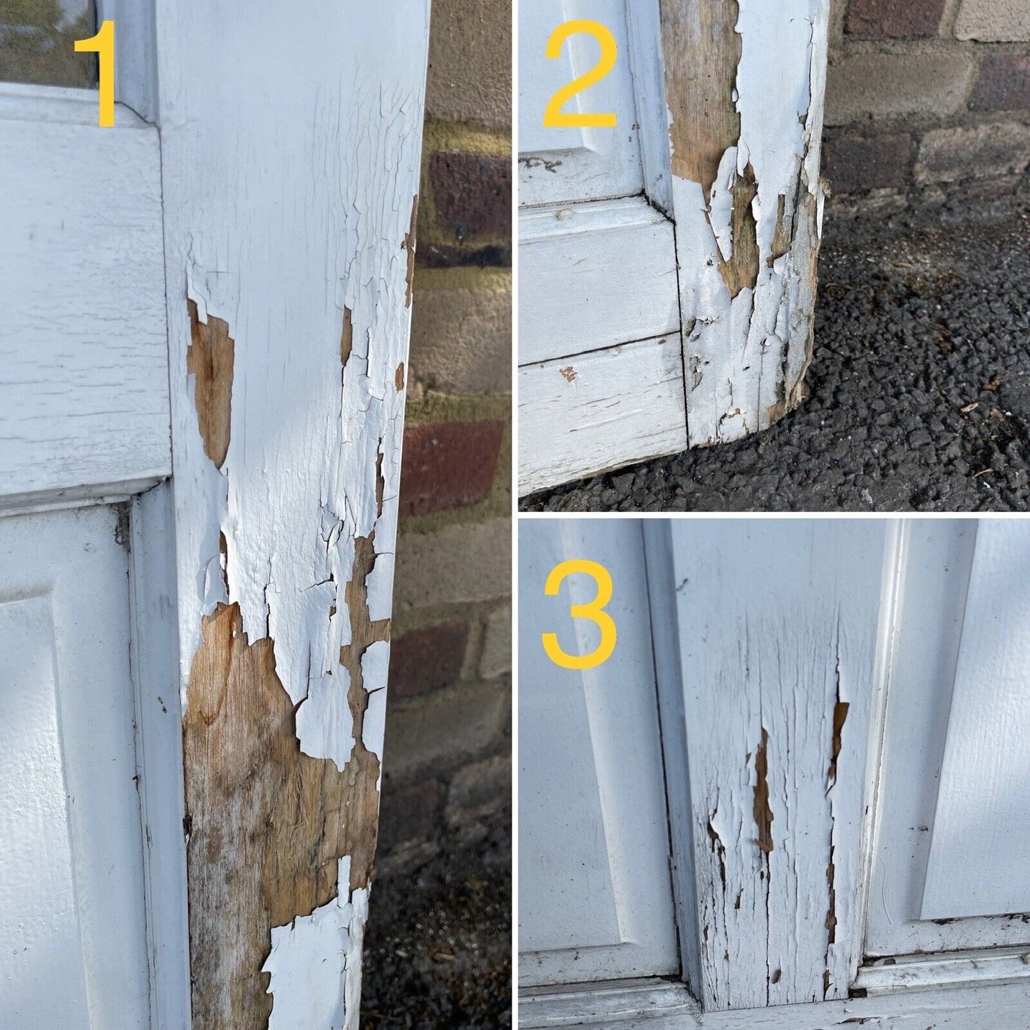 Reclaimed French Single Bevelled Panel Glass Wooden Double Doors 1980 x 1100mm