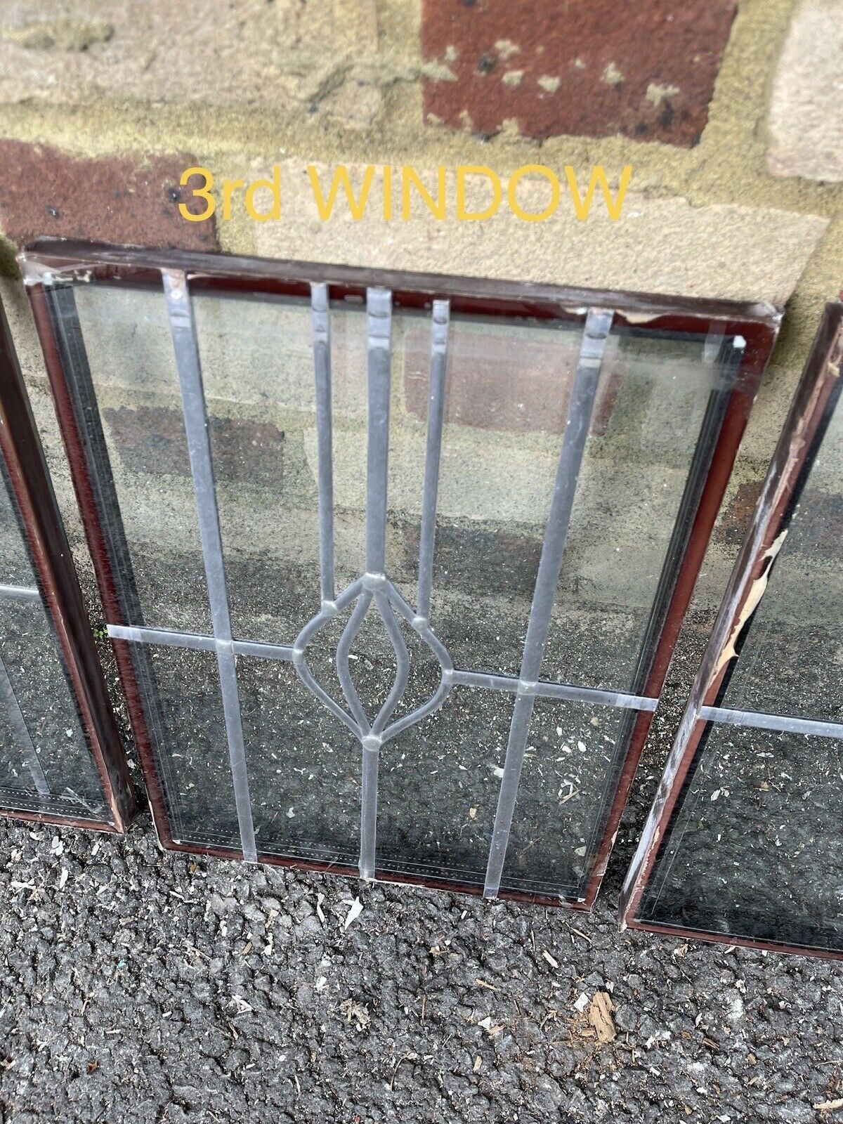 Job Lot Of Four Leaded Light Double Glazed Stained Glass Panes Panels