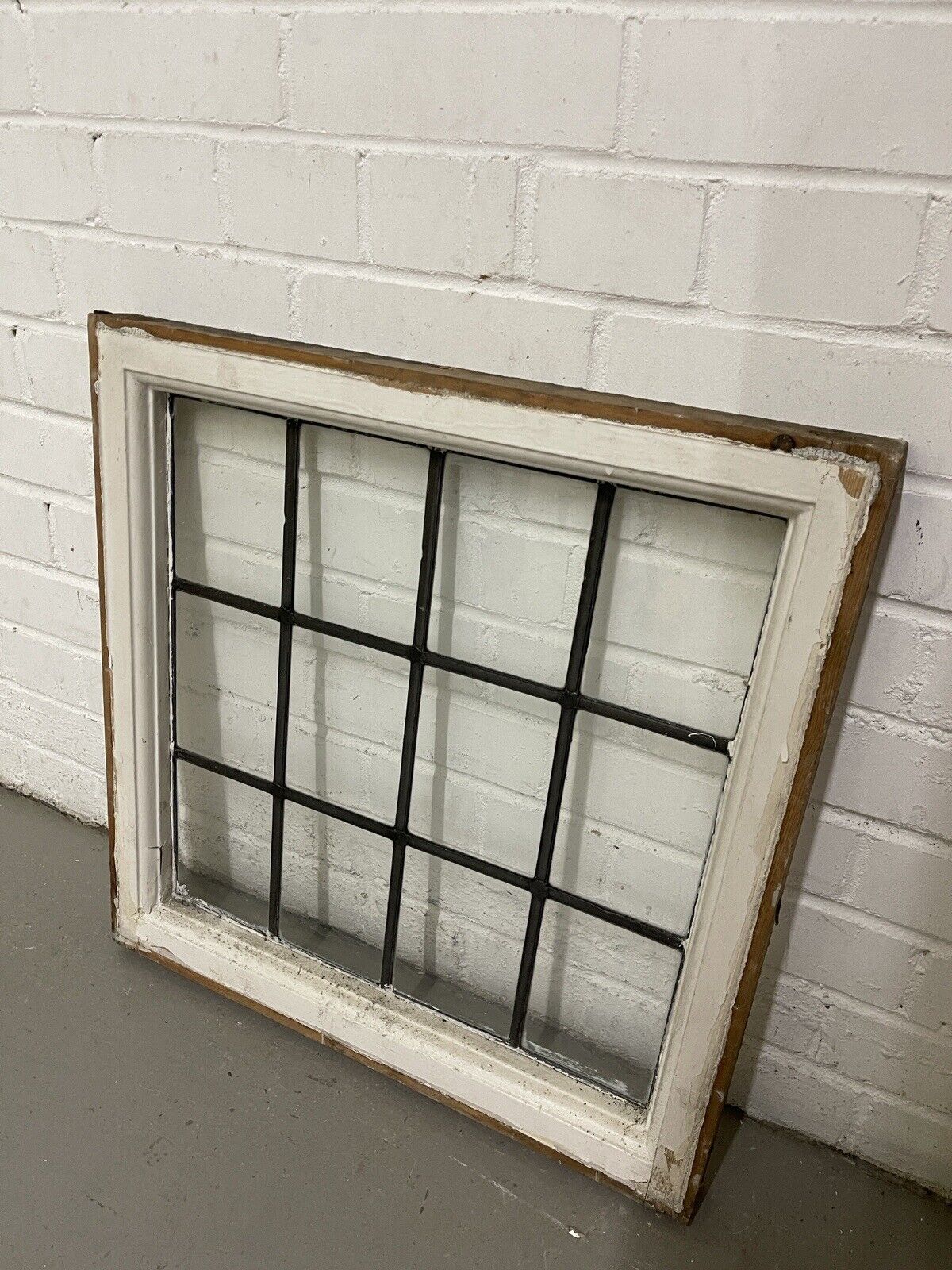 Reclaimed Leaded Light Panel Wooden Windows 565 x 573mm
