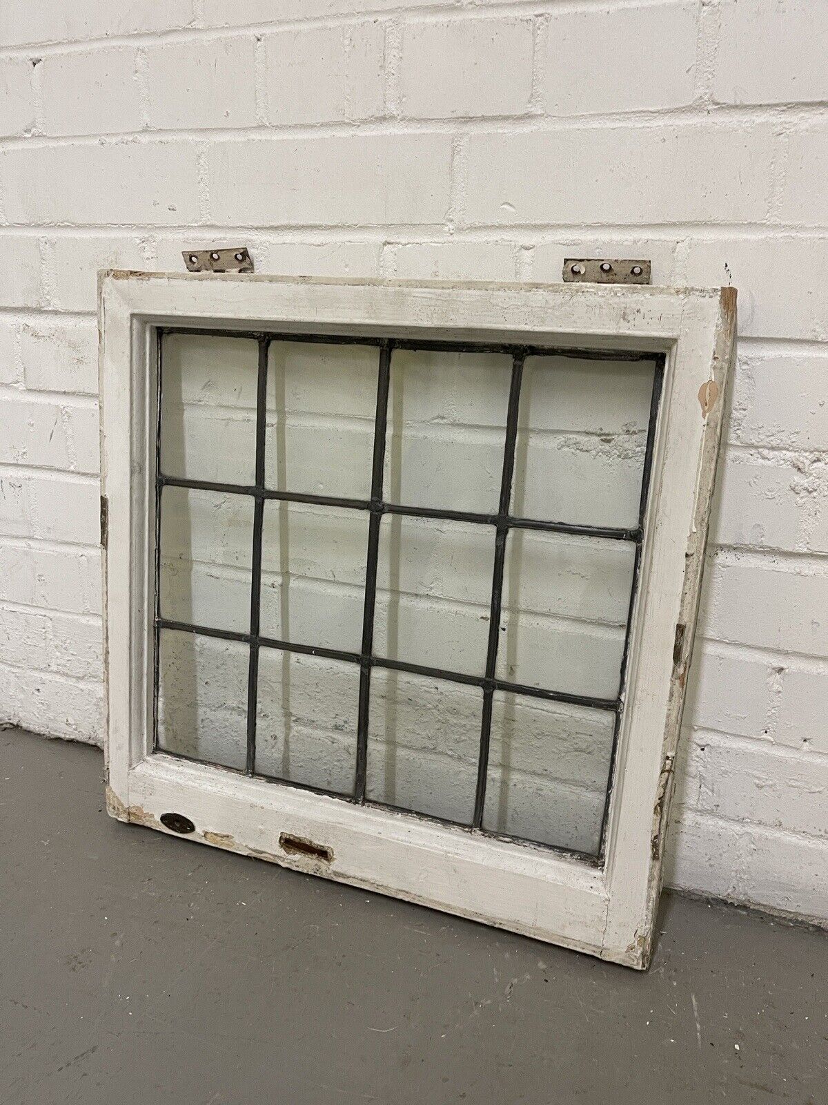 Reclaimed Leaded Light Panel Wooden Windows 505 x 515mm