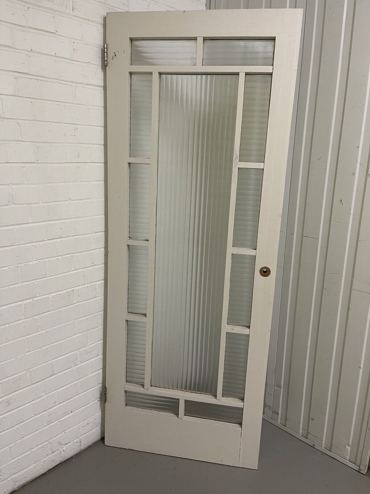Art Deco Reeded Glass Internal Or External Door 1963 or 1950mm x 760mm