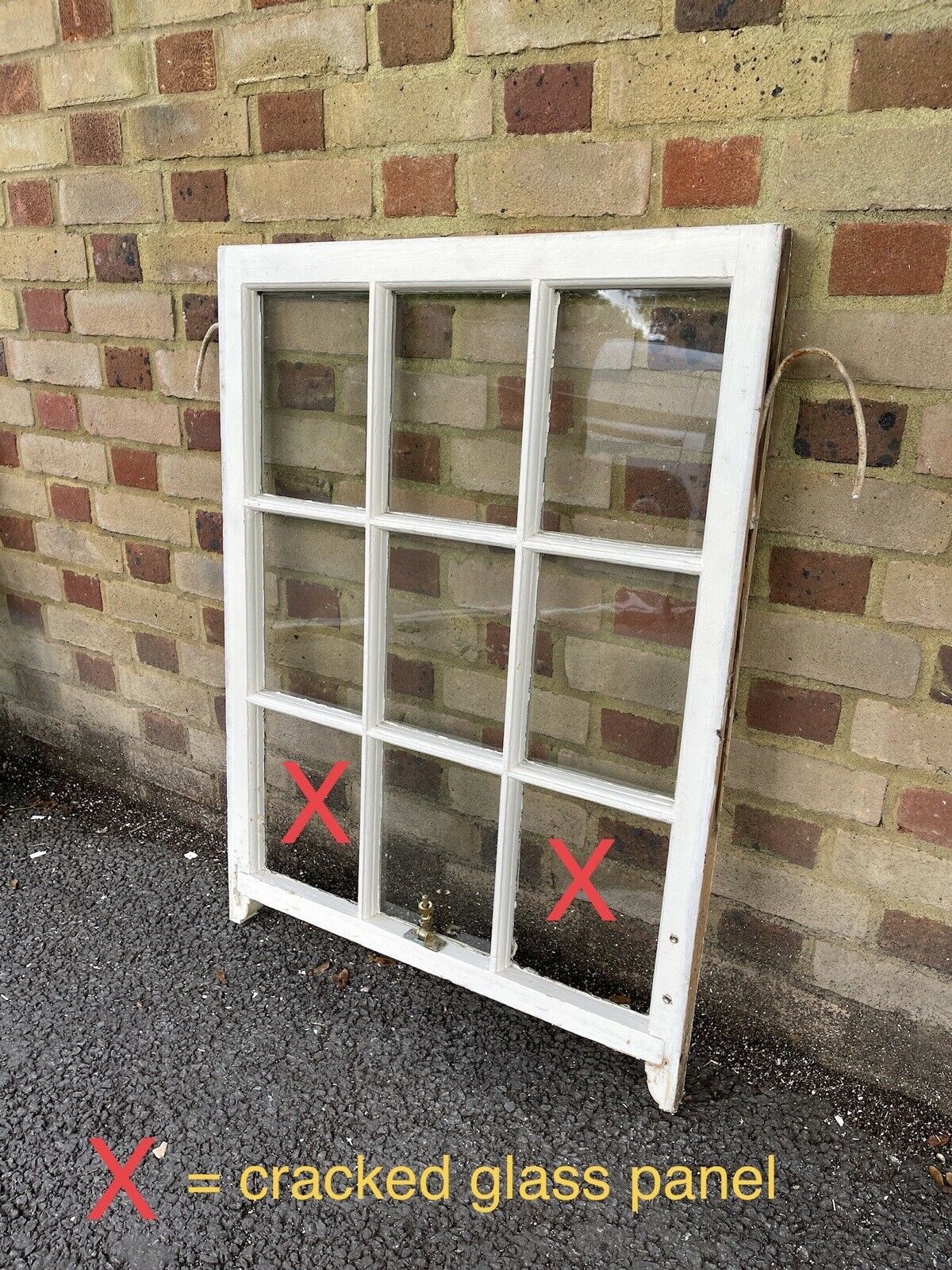 Reclaimed Old Georgian 9 Panel Wooden Window 720 x 975mm