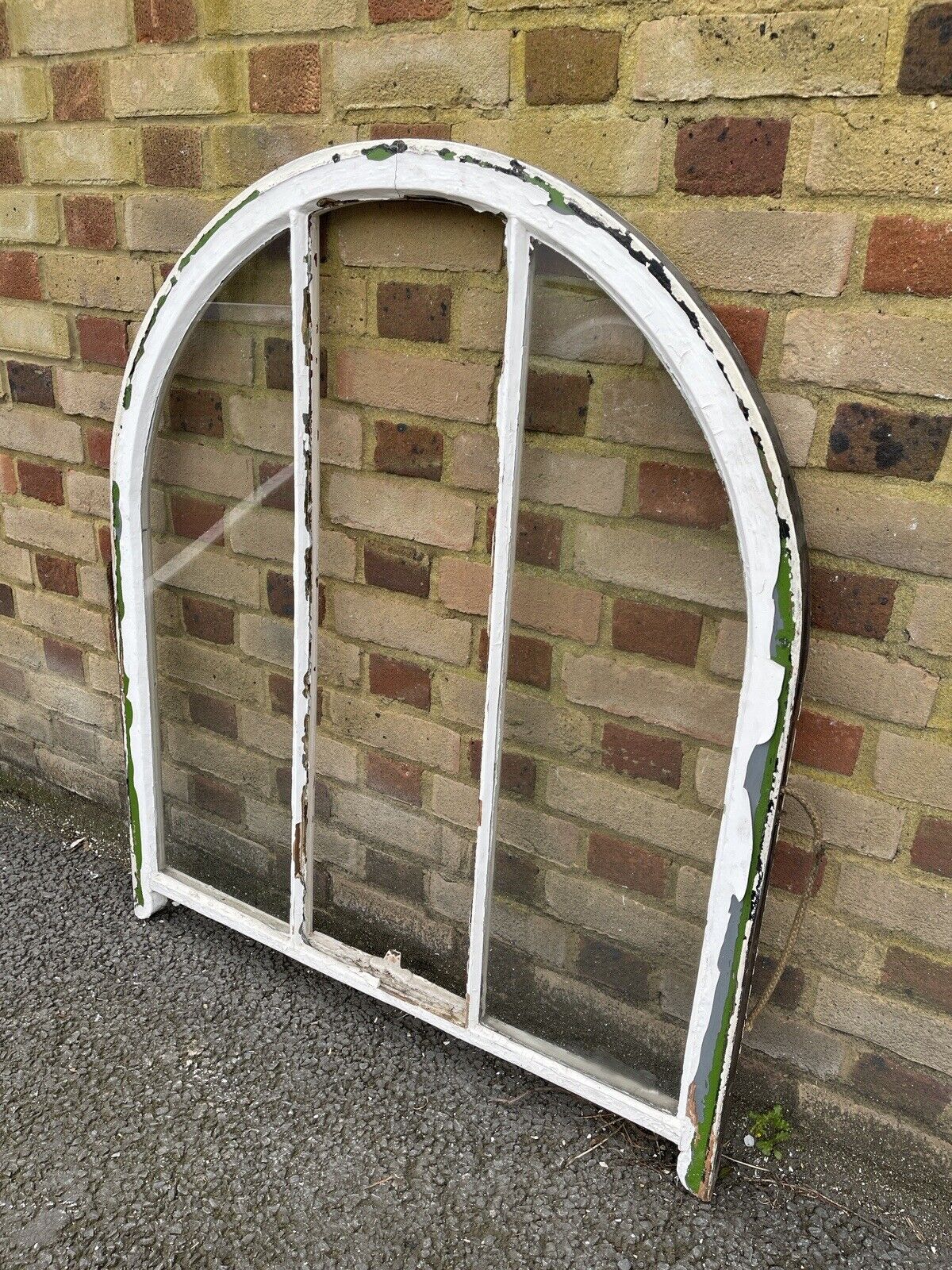 Reclaimed Old Victorian Edwardian Arch Panel Wooden Sash Window 955 x 1055mm