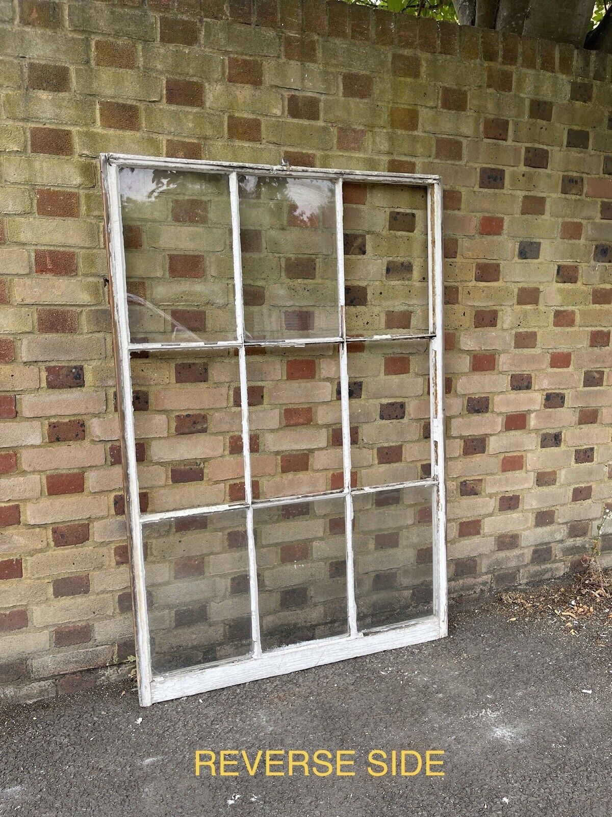 Large Reclaimed Old Georgian 9 Panel Wooden Window 1540 1525 x 1040mm