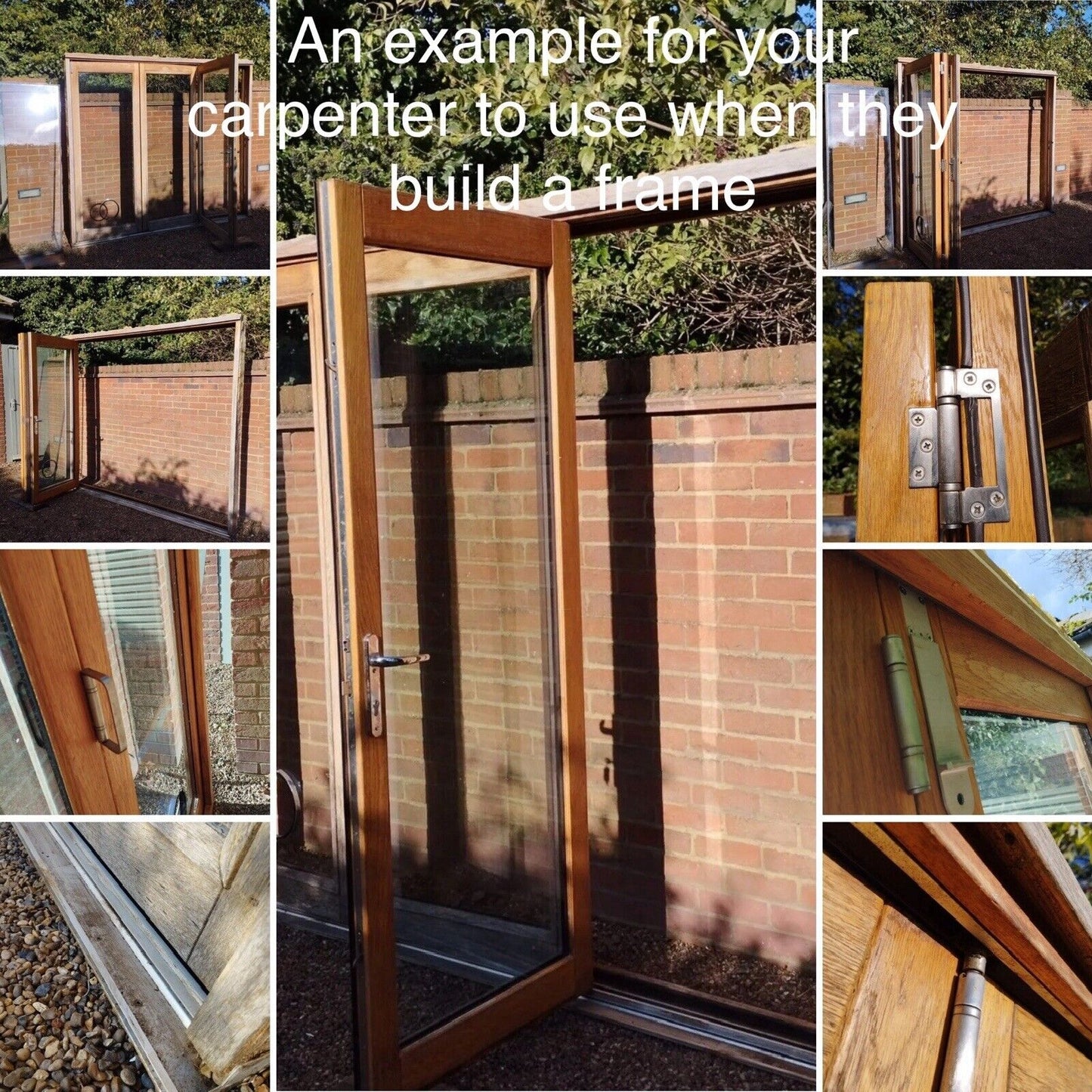 Solid Oak Double Glazed Bifold Sliding External Doors NO FRAME 1970 x 1710mm