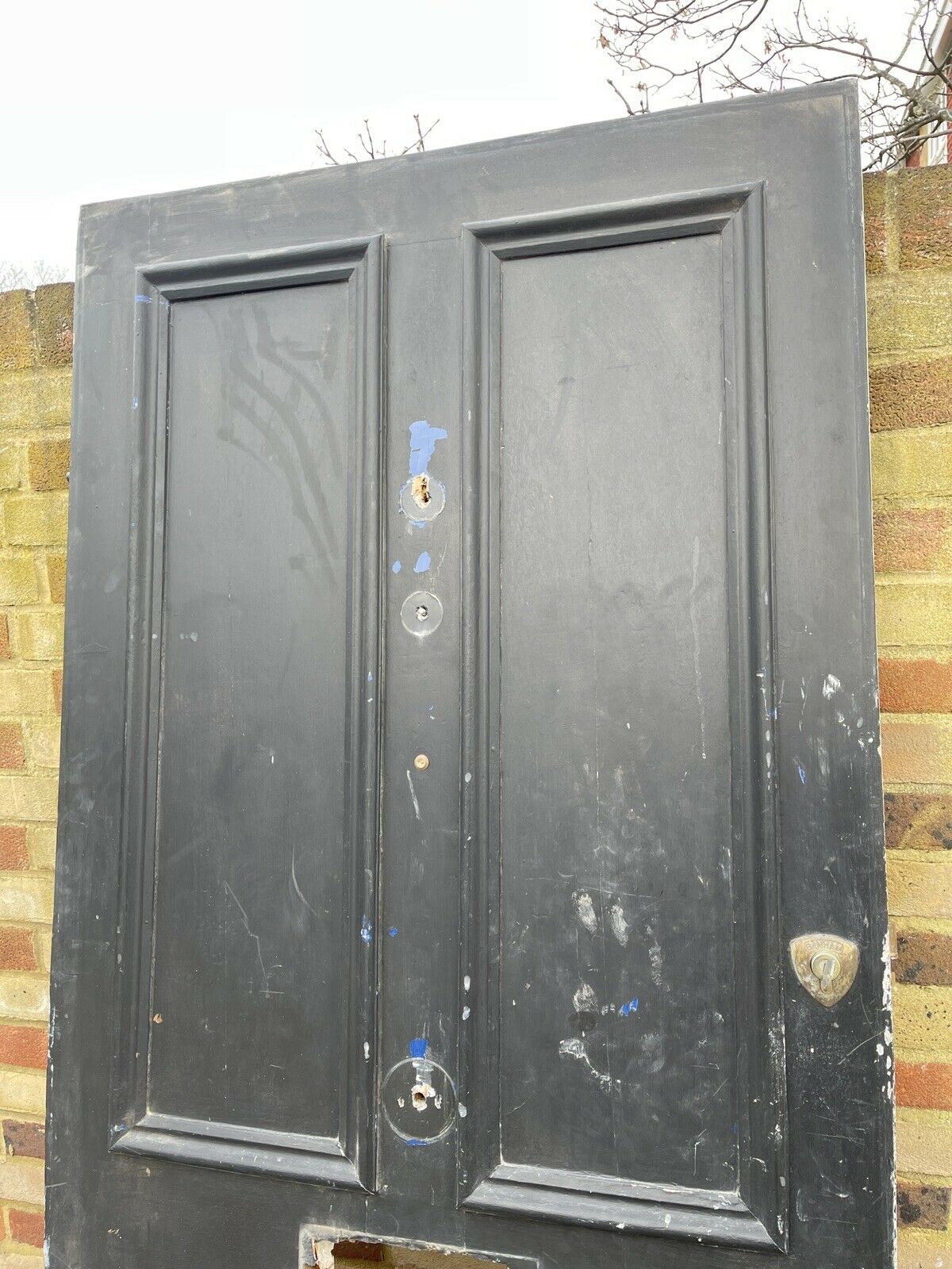 Reclaimed Old Edwardian Victorian Wooden Panel Front Door 2130mm x 910mm