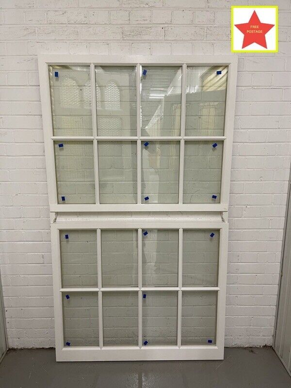 Pair Of Modern Georgian Bespoke Wooden 8 Panel Window 940 x 1070 907mm x 1070mm