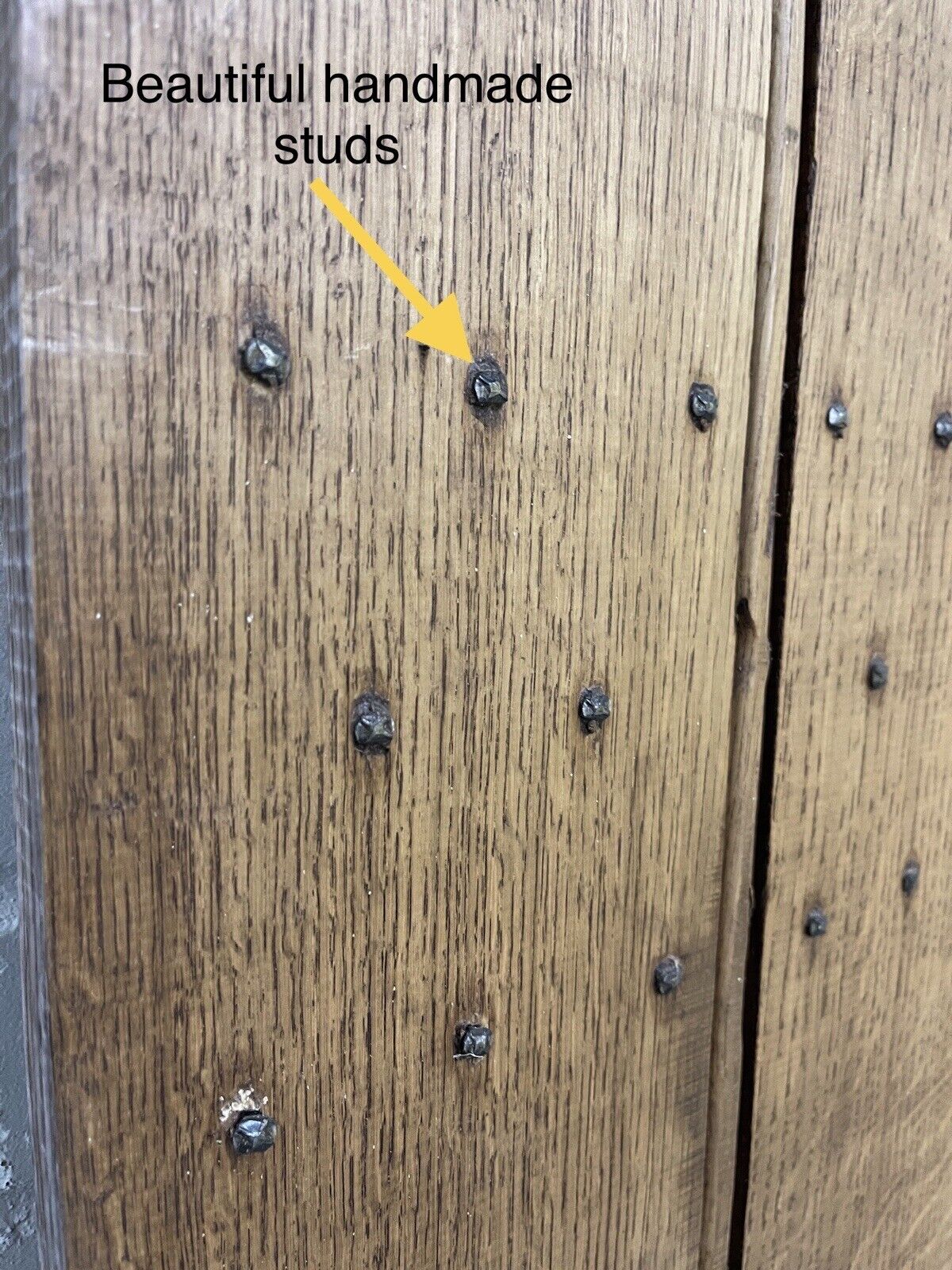 Reclaimed Oak Old Handmade Studded Ledge and Brace door 1800 x 590mm
