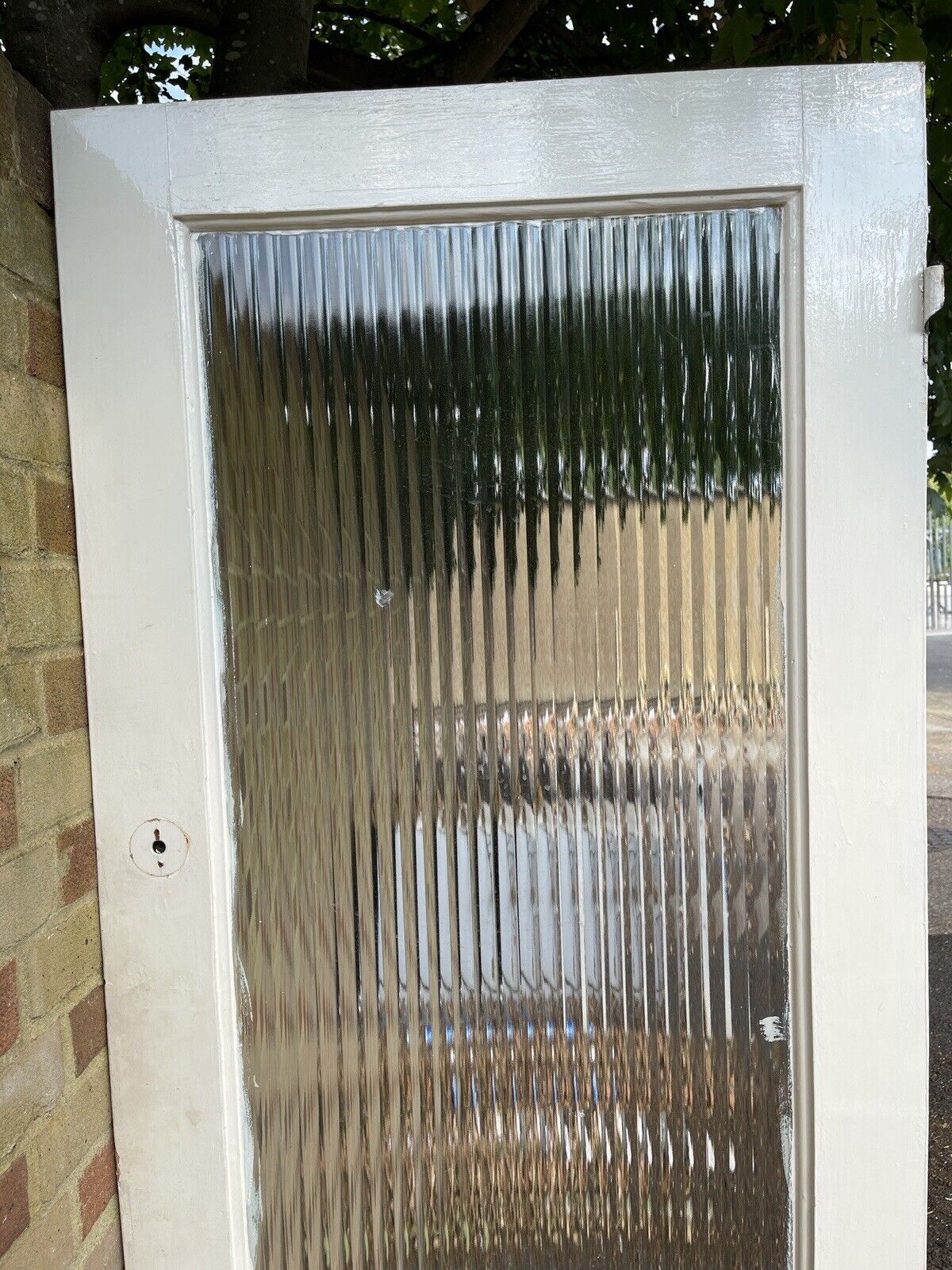 Reclaimed Reeded Glass Internal Or External Door 1975 x 763mm