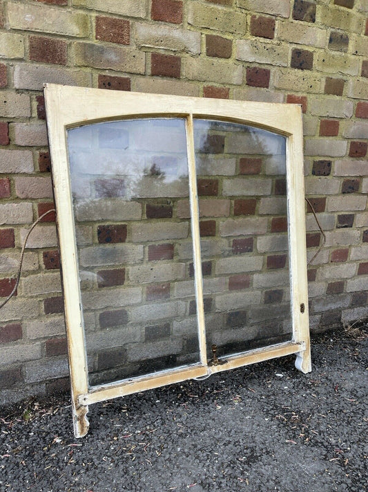 Reclaimed Old Edwardian Victorian Arch Wooden Panel Sash Window 1032 x 900mm